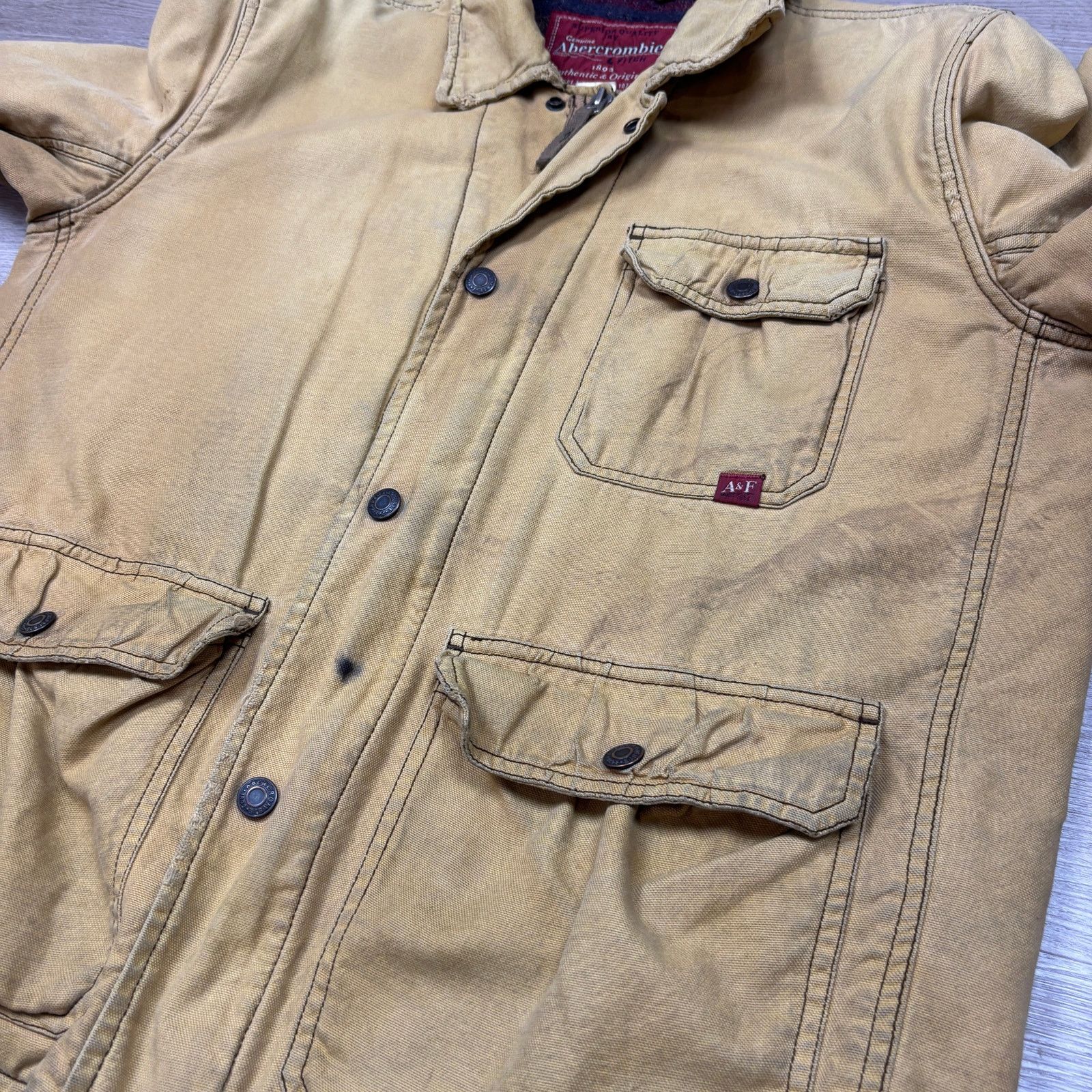 Abercrombie & Fitch × Vintage VTG Abercrombie & Fitch Blanket Lined Canvas Jacket Medium Size US M / EU 48-50 / 2 - 10 Thumbnail