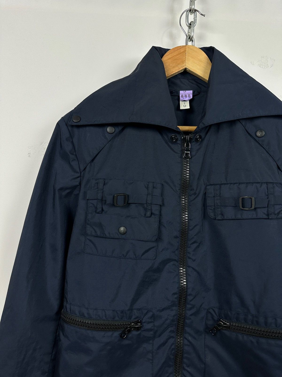 Miu Miu 1999 Vintage Miu Miu Navy Nylon Archive Cargo Utility Jacket Size US M / EU 48-50 / 2 - 6 Thumbnail