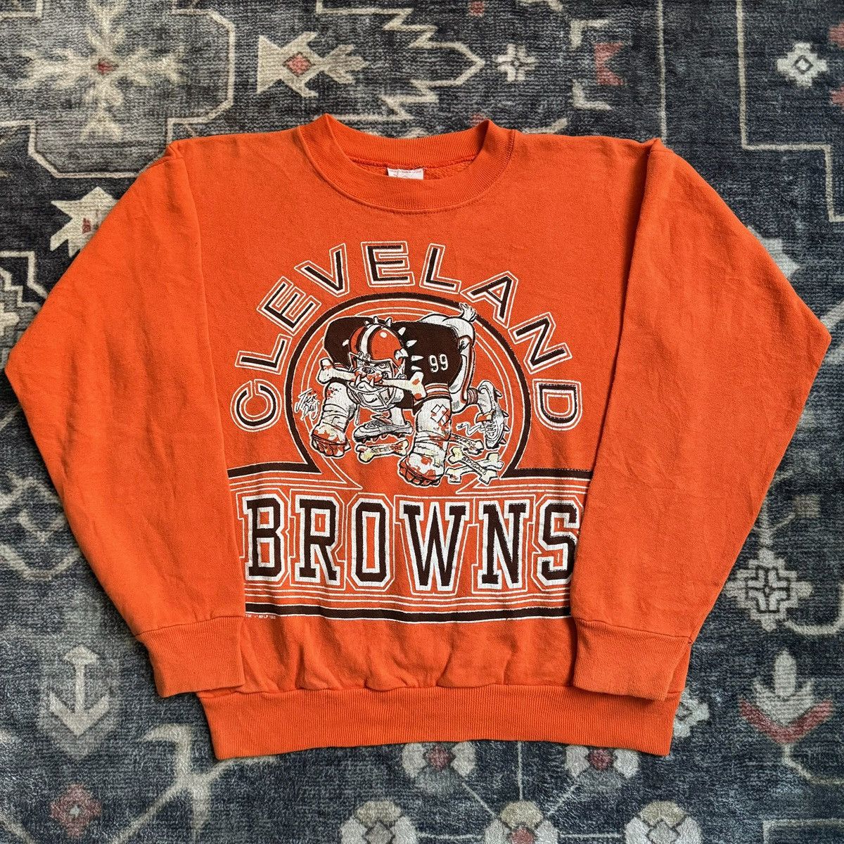 Vintage Vintage 80s Cleveland browns orange crewneck M Size US M / EU 48-50 / 2 - 1 Thumbnail