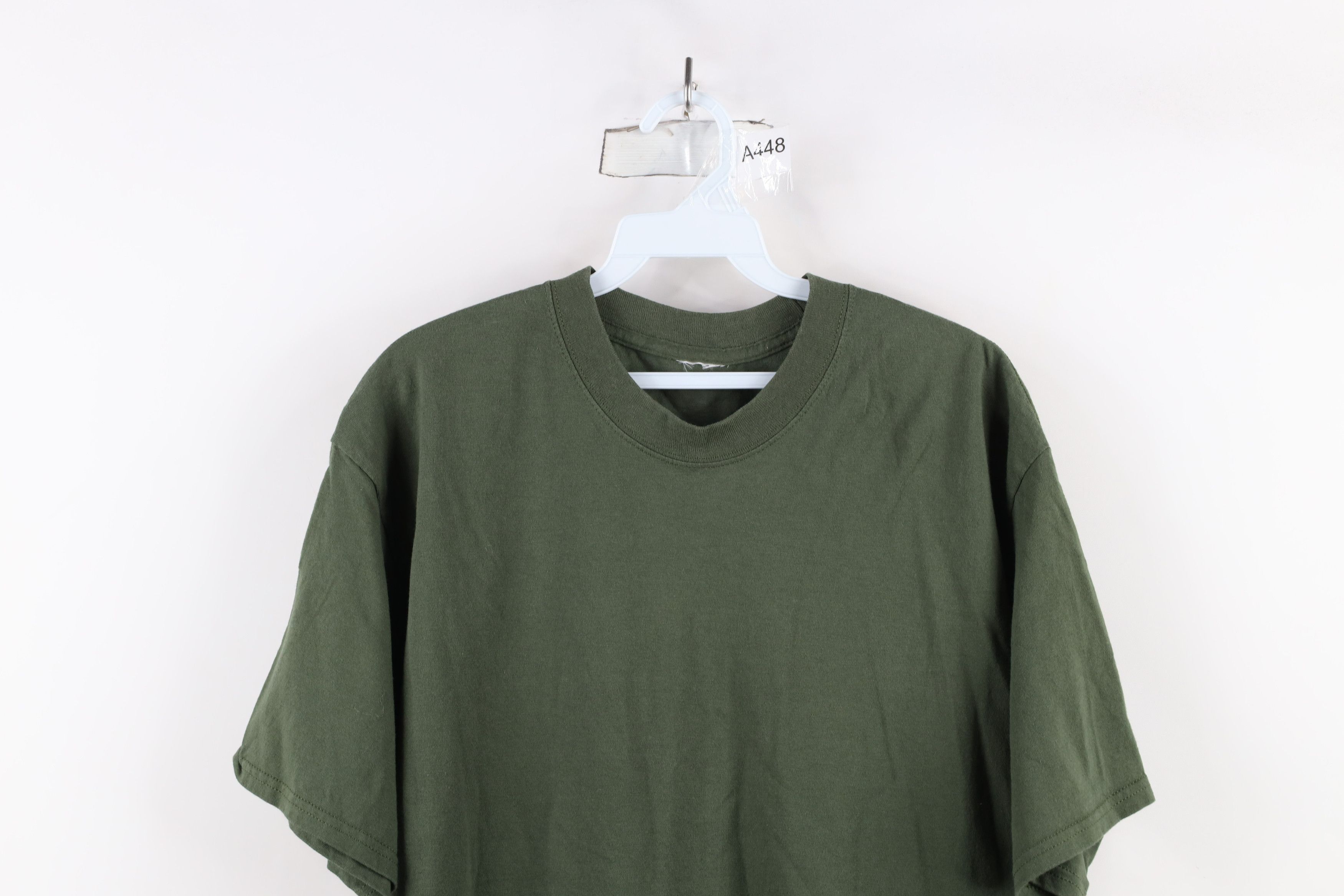 Vintage Vintage 90s Streetwear Heavyweight Cotton T-Shirt Green Size US M / EU 48-50 / 2 - 2 Thumbnail