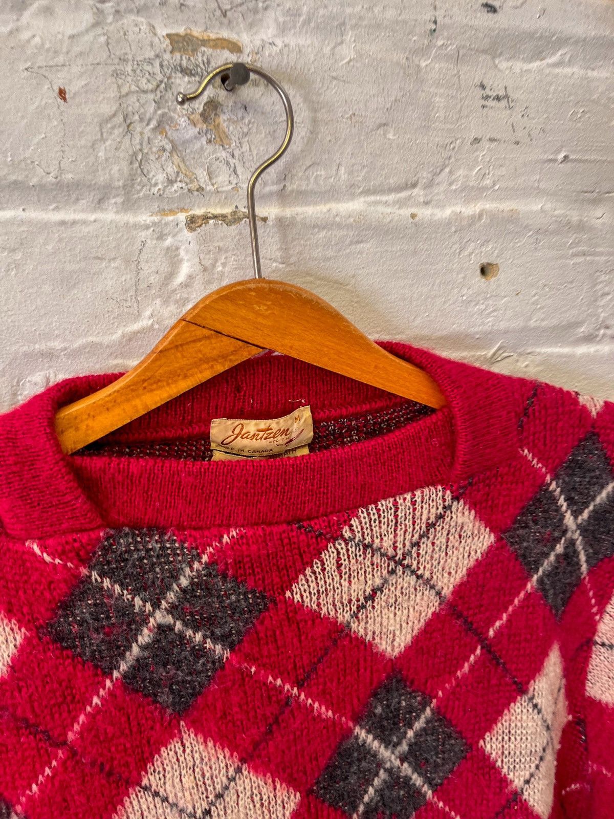 Jantzen × Vintage Vintage 50s/60s Jantzen Argyle Knit Wool Mohair Sweater Size US M / EU 48-50 / 2 - 3 Thumbnail