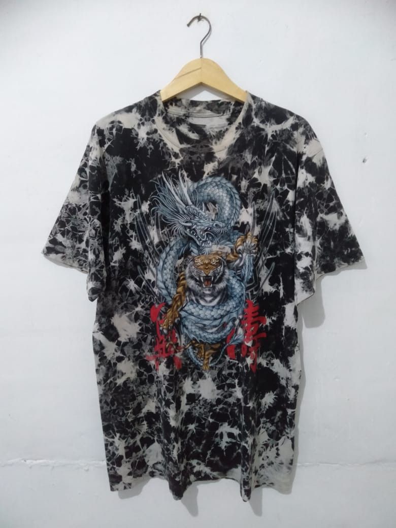 Japanese Brand Tie die Tiger dragon vintage t shirt Rock eagle Size US XL / EU 56 / 4 - 1 Thumbnail