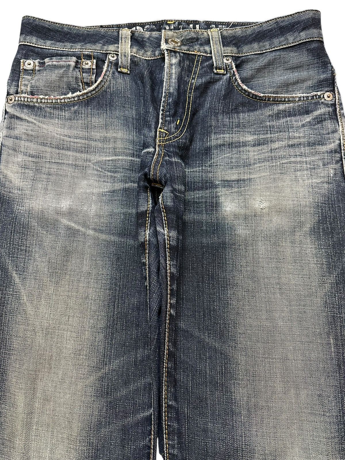 Edwin Vintage Edwin 503 Blue Trip Faded Wash Distress Baggy Jeans Size US 32 / EU 48 - 3 Thumbnail