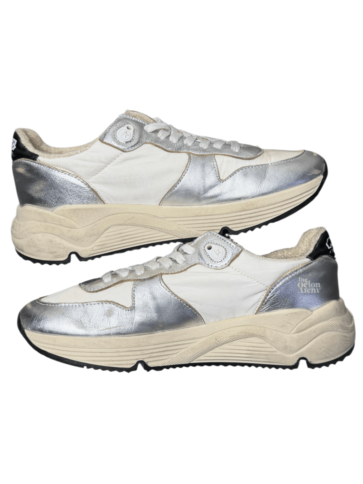 Golden Goose Golden Goose Wmns Running Sole Sneaker Silver/White/Blue Size US 9 / IT 39 - 5 Thumbnail