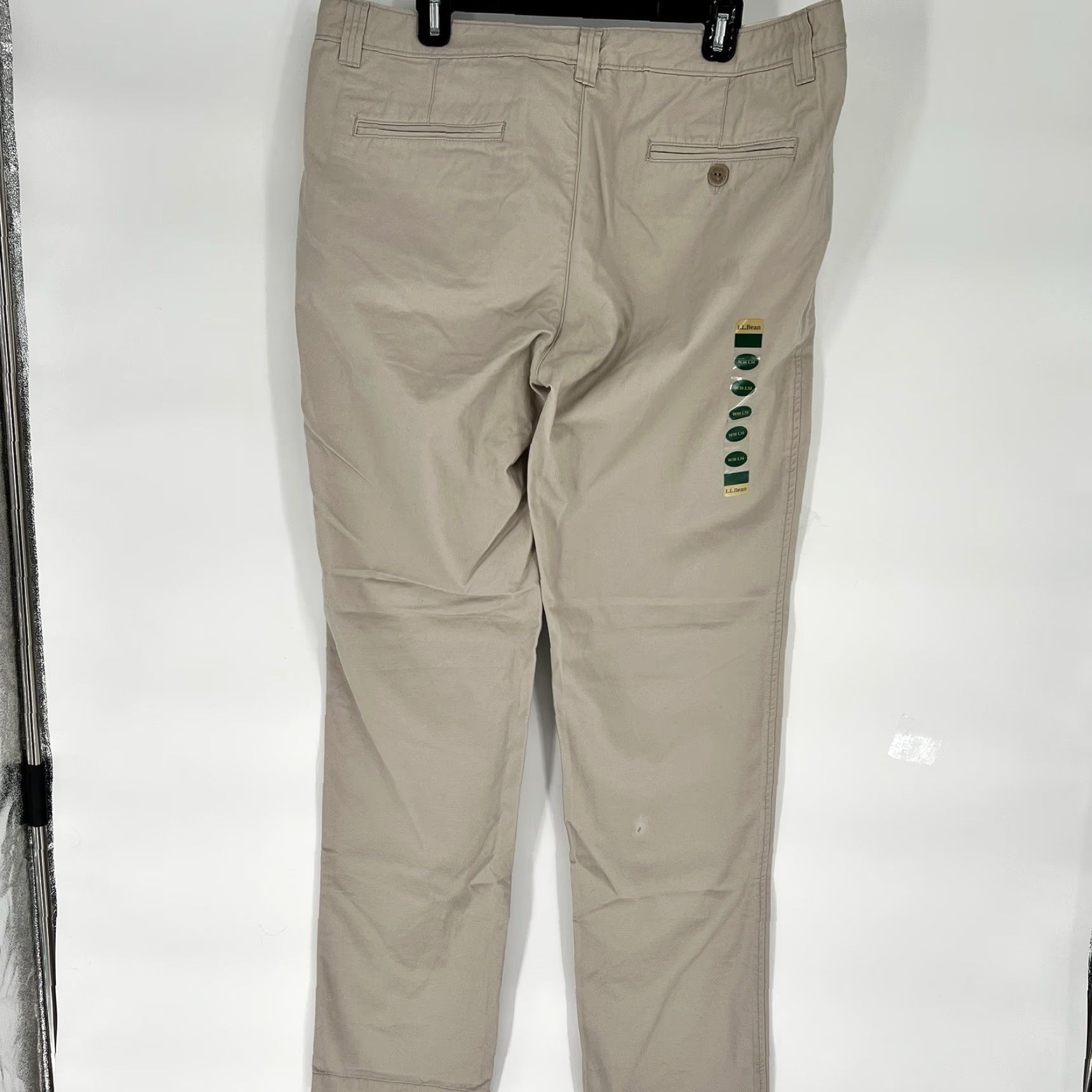 Vintage L.L. Bean Men's Signature Slim Straight Fit Chino Pants Khaki Beige Cotton Size 38x34 Mens Slim Straight Chino Pants 38 Beig e? Size US 38 / EU 54 - 2 Thumbnail