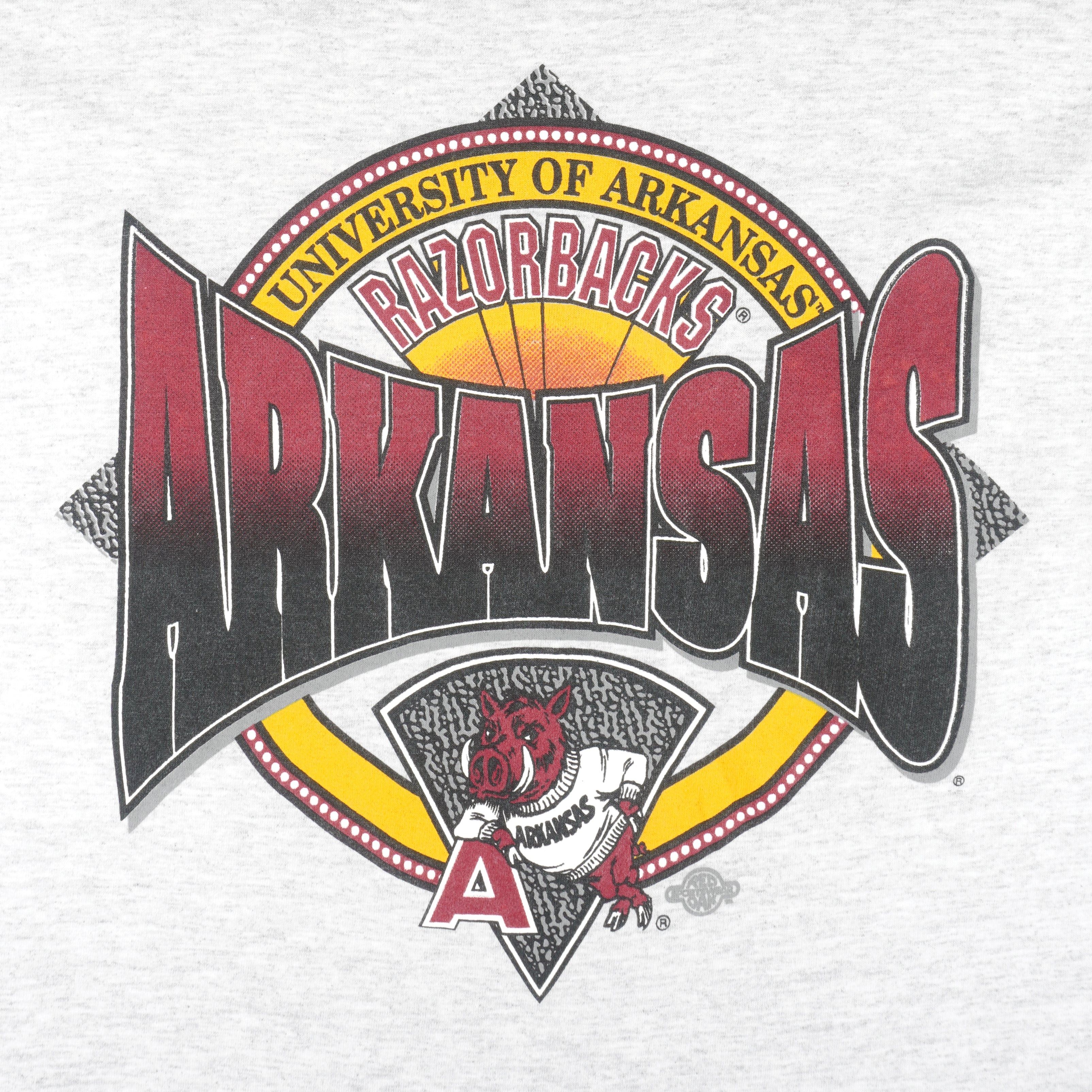 NCAA (Red Oak) - Arkansas Razorbacks Single Stitch T-Shirt 1990s Size US L / EU 52-54 / 3 - 3 Thumbnail