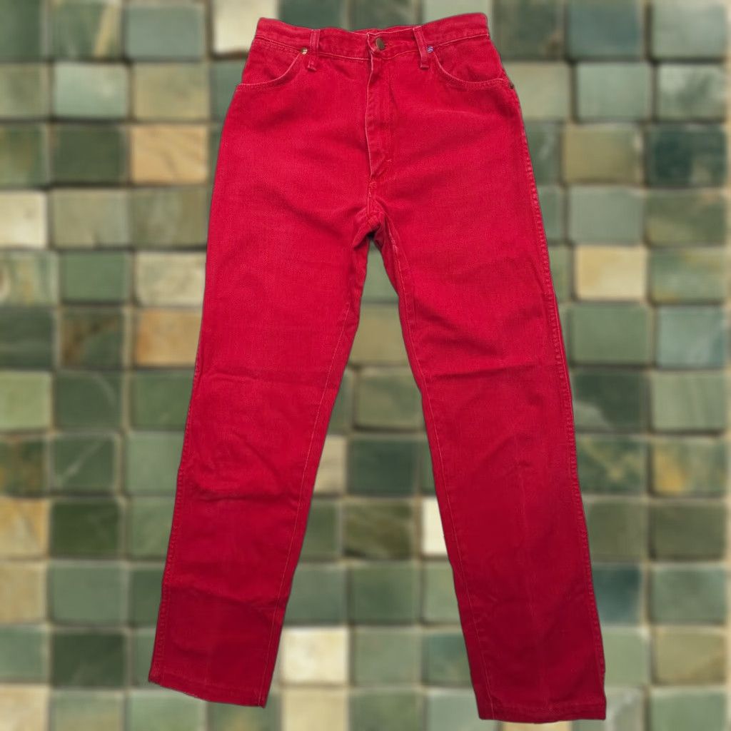 Wrangler VINTAGE Wrangler Cowboy Cut Jeans Womens 11 Red Denim 100% Cotton Western 5-Pocket Size 32" / US 10 / IT 46 - 1 Thumbnail