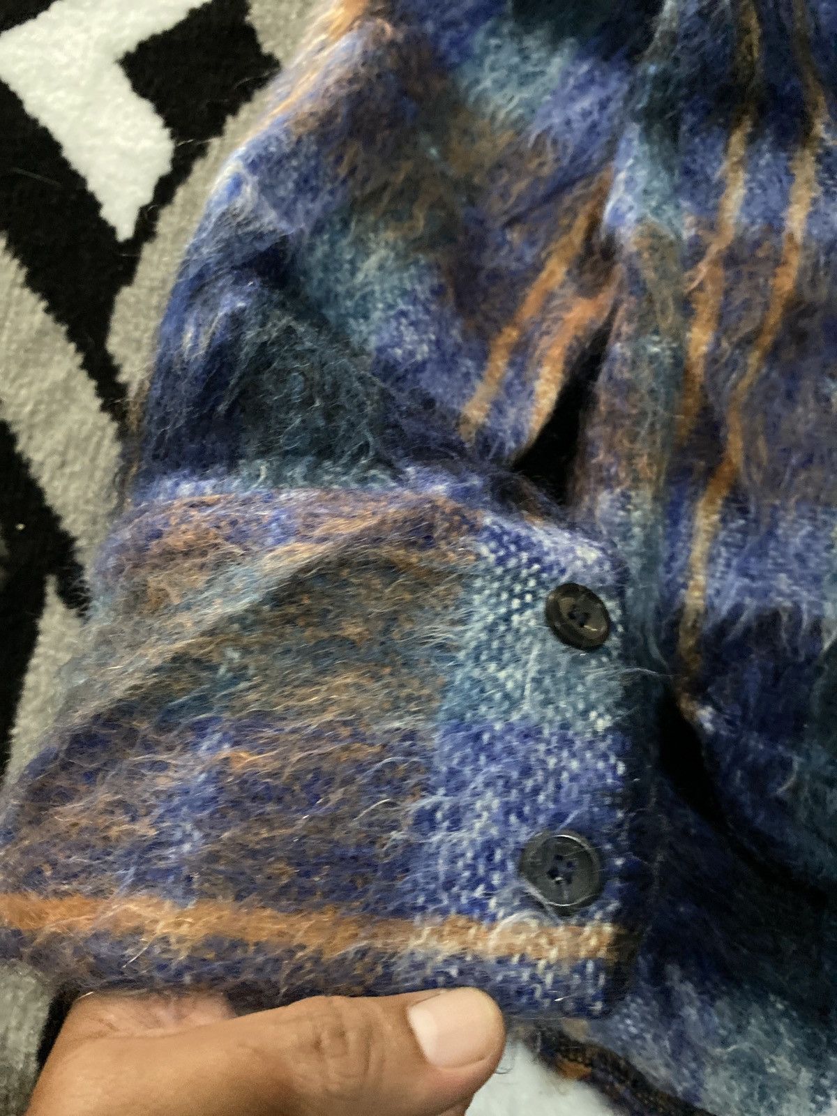 Acne Studios Mohair Plaid Knit Button Shirt DB show Size US M / EU 48-50 / 2 - 6 Thumbnail
