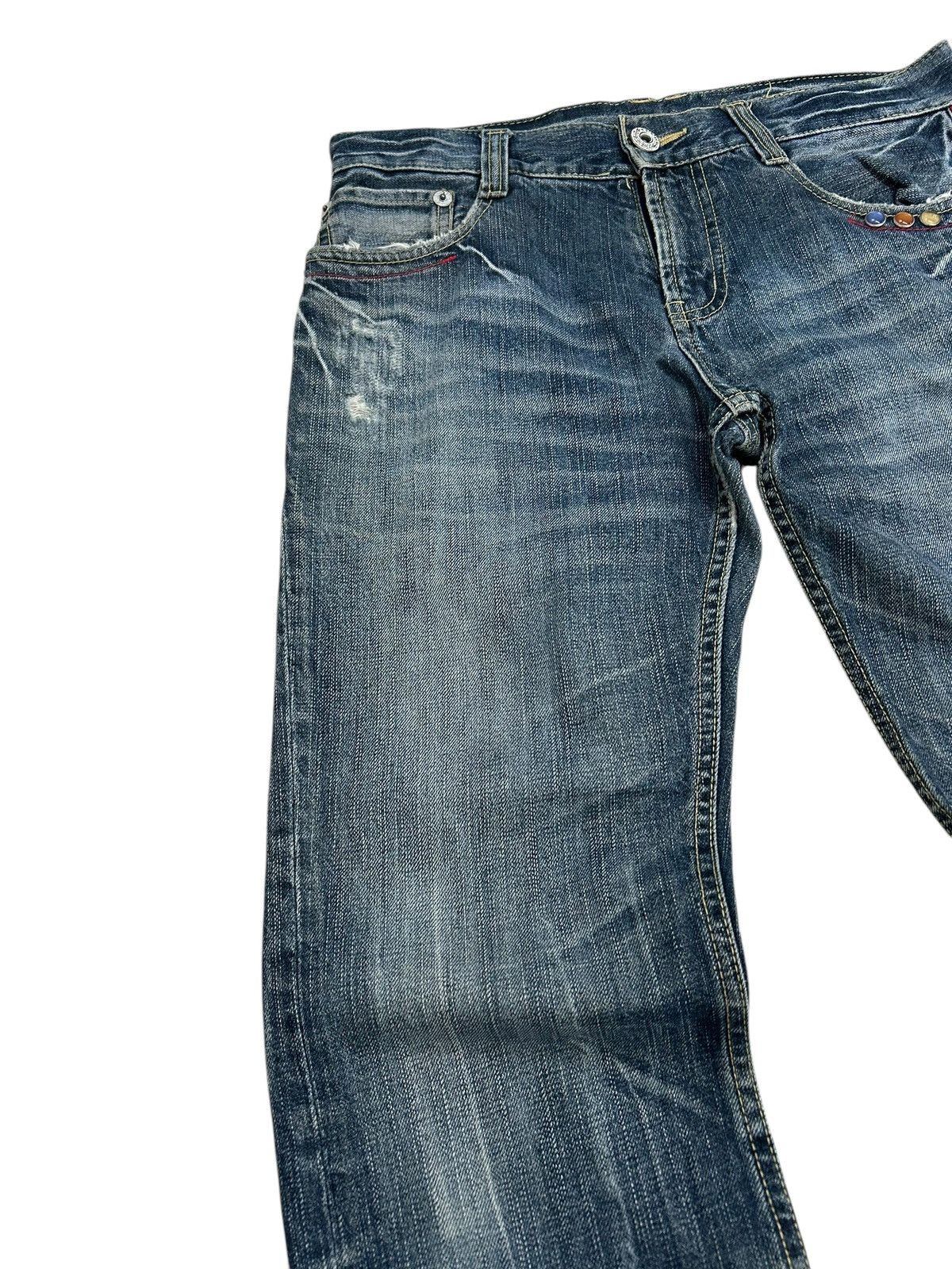 Japanese Brand × Tornado Mart Winger Japan Patch Embellishments Blue Way Distressed Jean Size US 31 - 10 Thumbnail