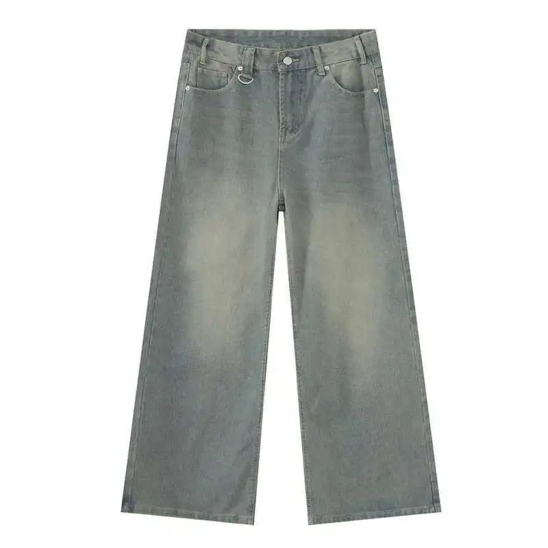 Japanese Brand Gray Wide Leg Washed Baggy Jeans Denim Size US 30 / EU 46 - 12 Thumbnail