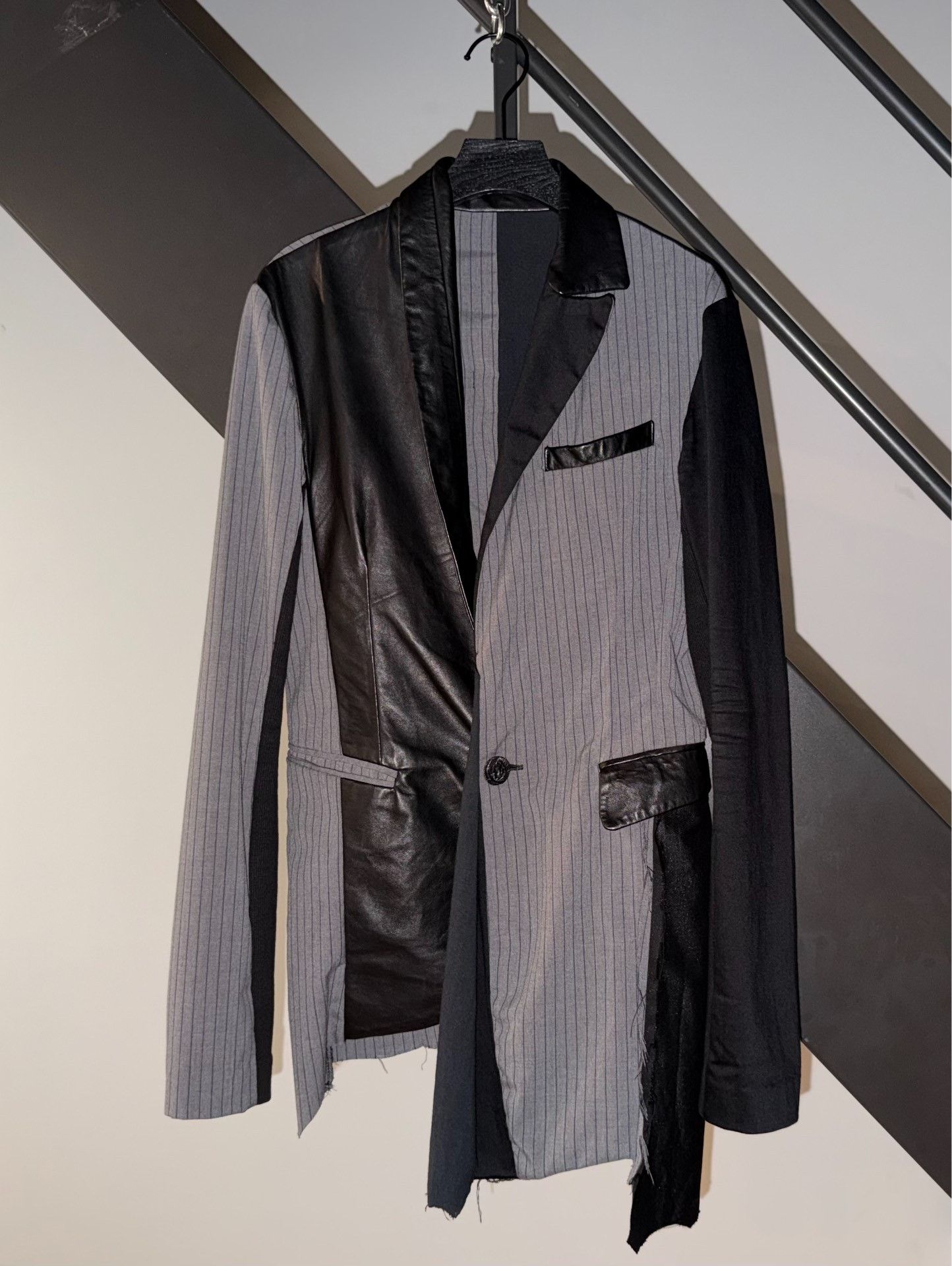 KEITAMARUYAMA CATORSE Sheepskin Paneled Blazer Jacket Size S / US 4 / IT 40 - 1 Thumbnail