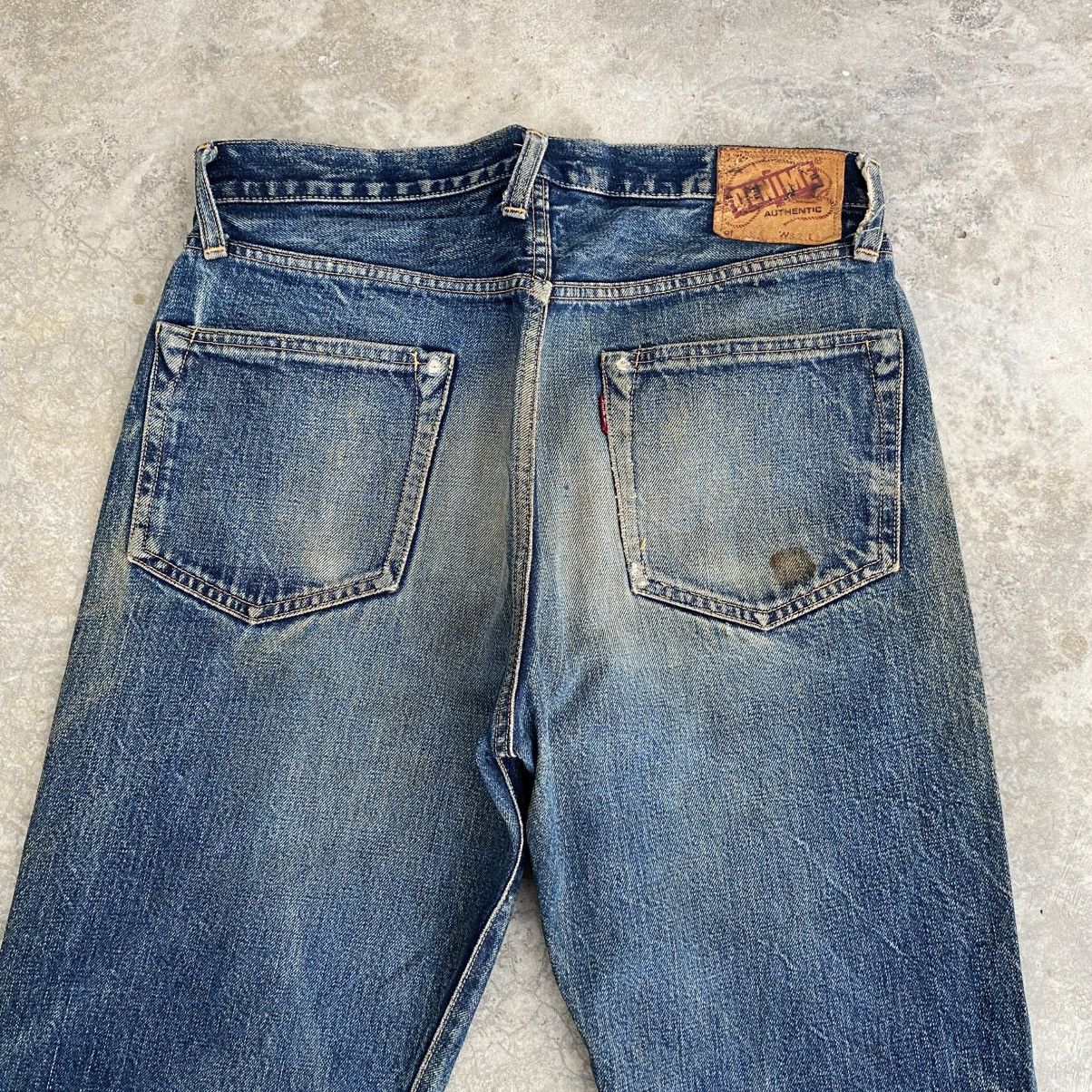 Denime Vintage Denime Japan Faded Blue Distressed Selvedge Jeans Size US 31 - 14 Thumbnail