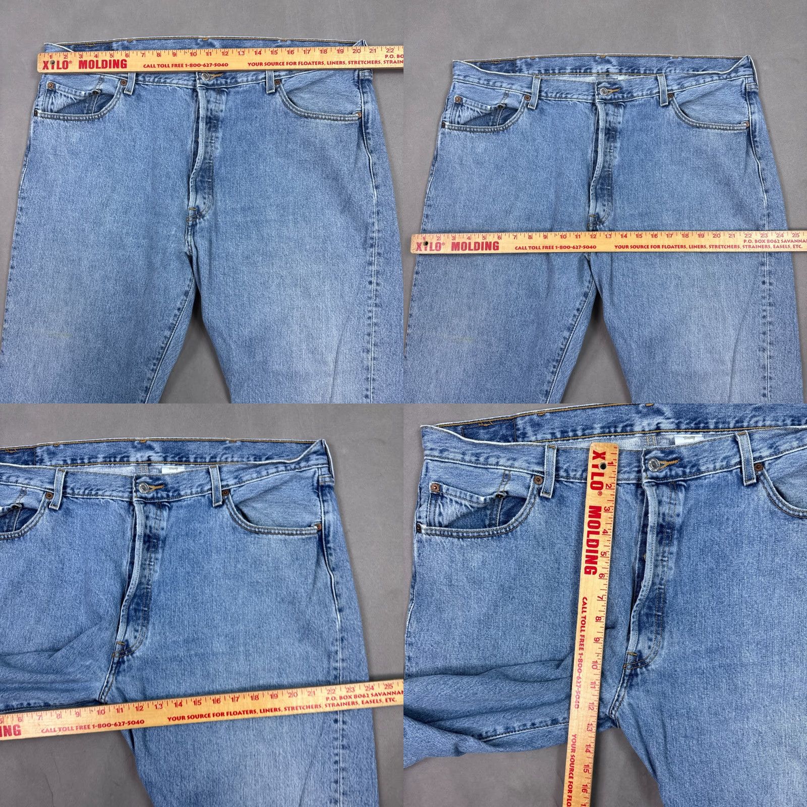 Levi's VINTAGE Levi's 501 Jeans Men 42x30 Blue Y2K Button Fly Denim Pant Distressed Work Size US 42 / EU 58 - 10 Thumbnail