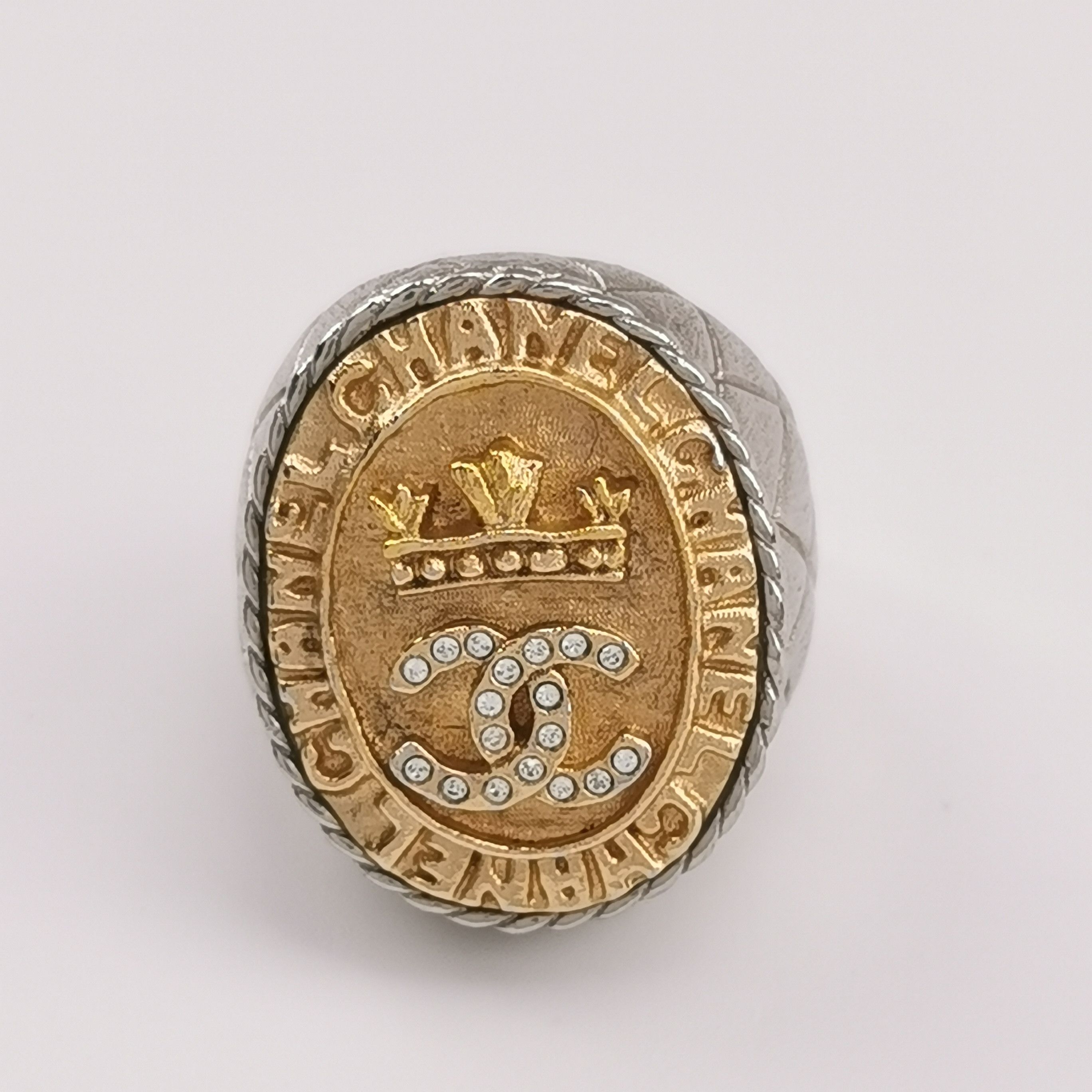 Chanel Chanel Crystal Double C Logo Ring Size 13 -z2505 Size ONE SIZE - 8 Thumbnail