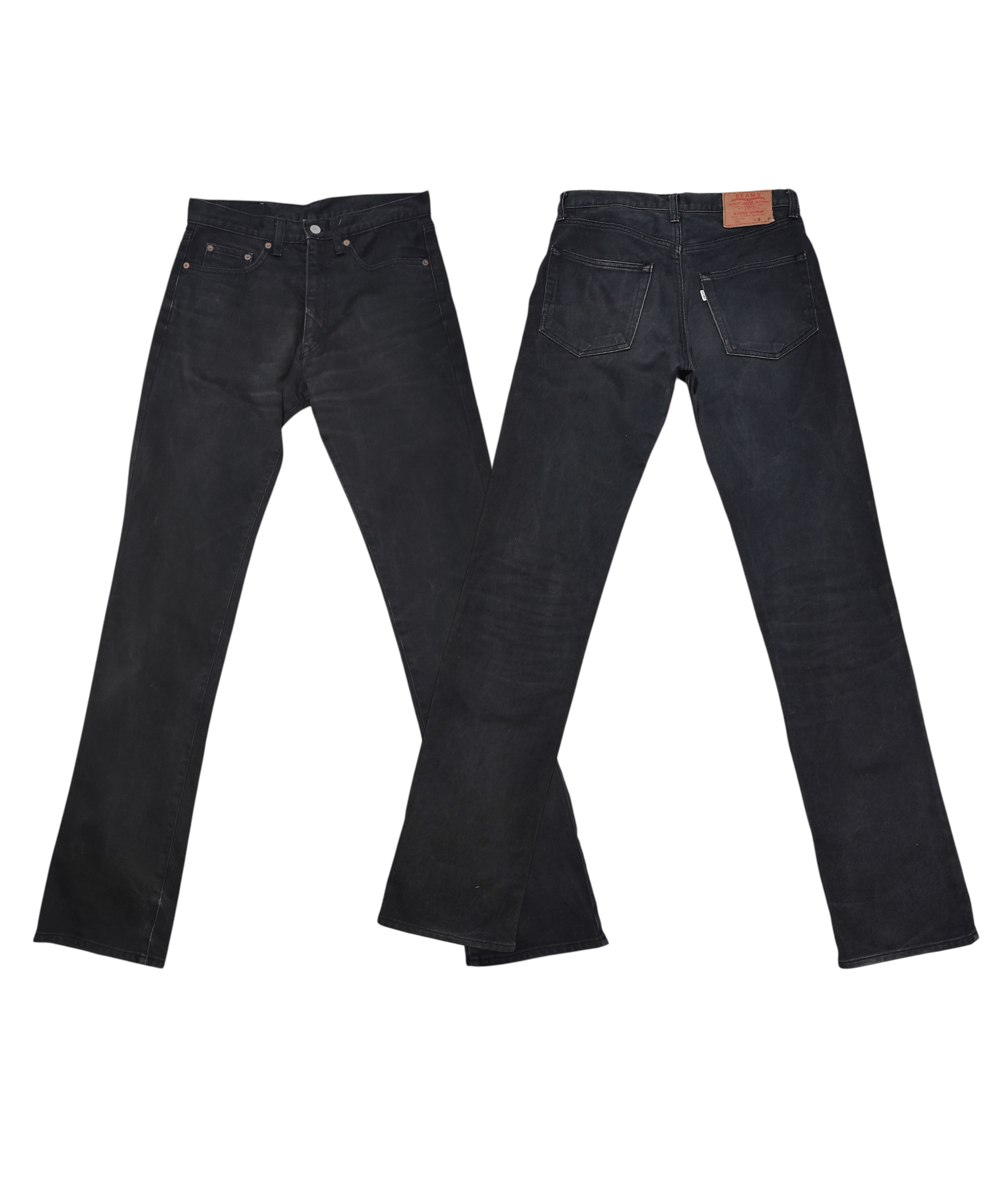 Beams Plus × Levi's BEAMS Pique Knit Faded Black Denim Trousers White Tab Size US 29 - 1 Thumbnail