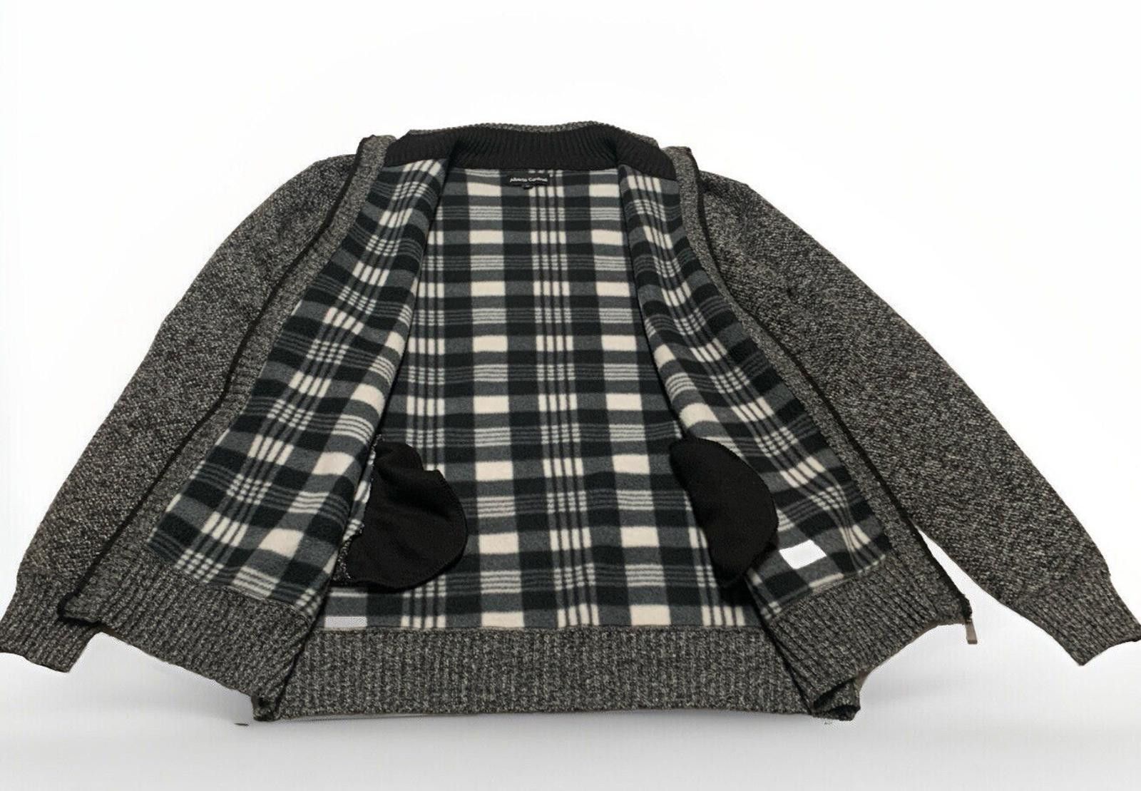 Other Alberto Cardinali Men's Cardigan XL Black Gray Zip Fleece Size US XL / EU 56 / 4 - 5 Thumbnail