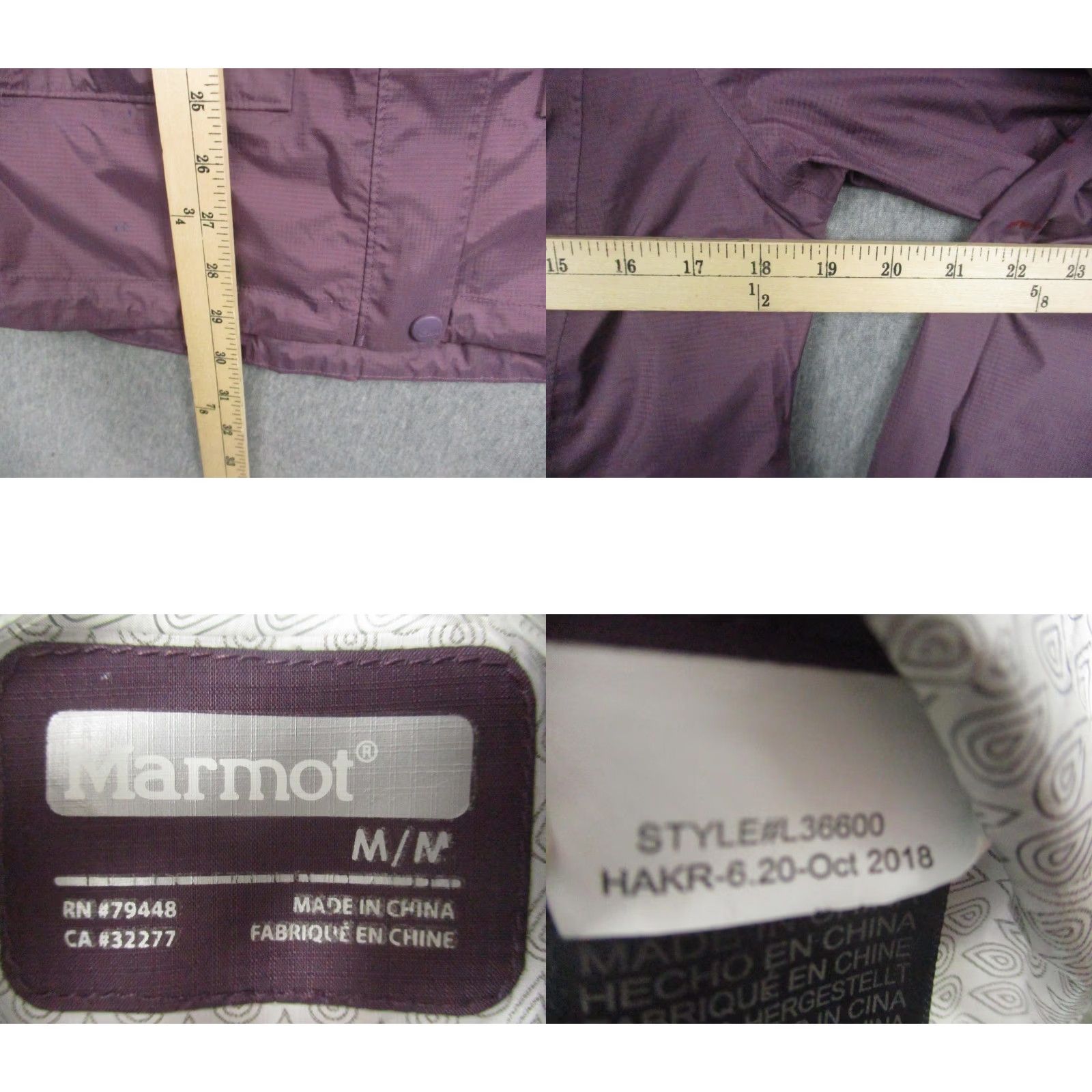 Marmot Marmot Jacket Womens Medium Purple Hooded Rain Coat Lightweight Outdoor L36600 Size M / US 6-8 / IT 42-44 - 8 Thumbnail