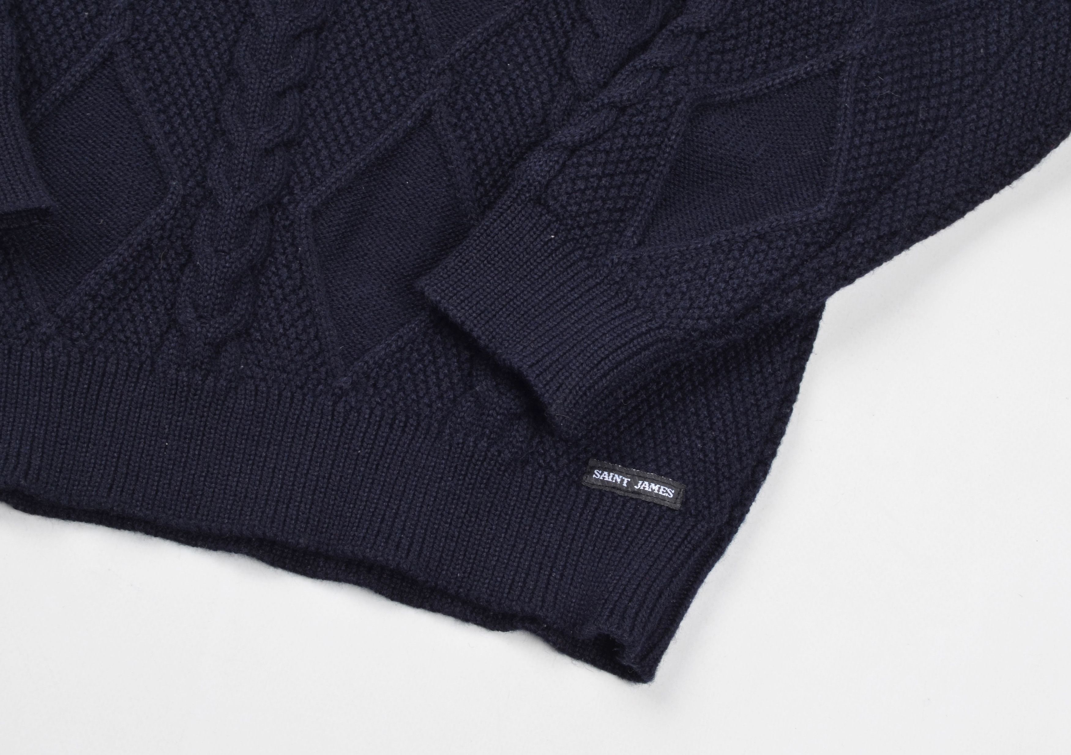 Saint James Vintage Saint James Navy Cable Knit Wool Blend Sweater Size S / US 4 / IT 40 - 6 Thumbnail