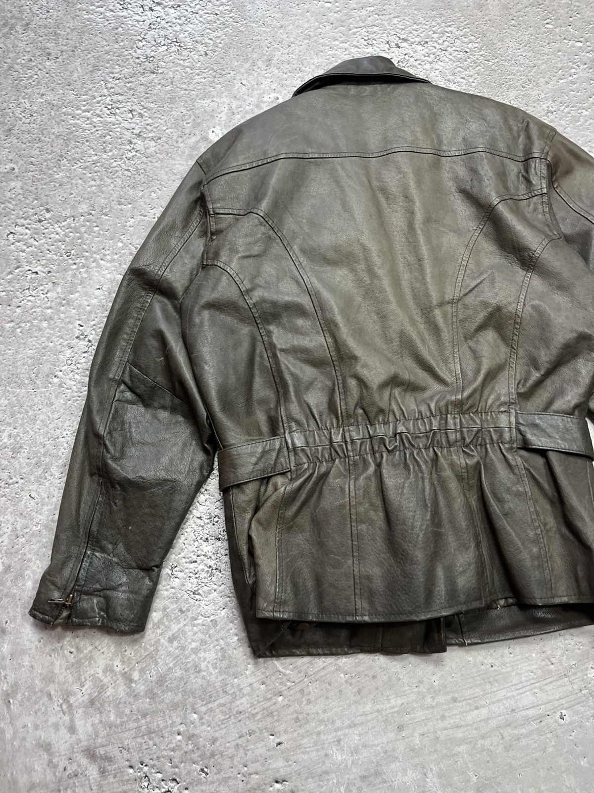 Leather Vintage Enjoy Brown Leather Jacket Belted Biker Style Size S Size US S / EU 44-46 / 1 - 16 Thumbnail