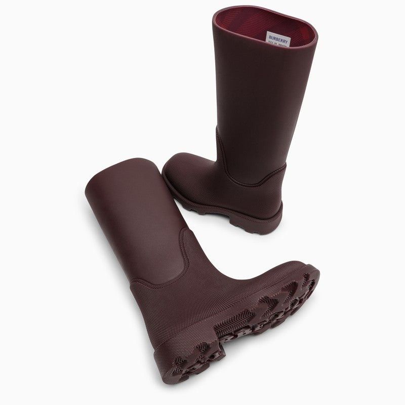 Burberry o1w1db10125 Rubber Marsh High Boots in Burgundy Size US 6 / EU 39 - 4 Thumbnail
