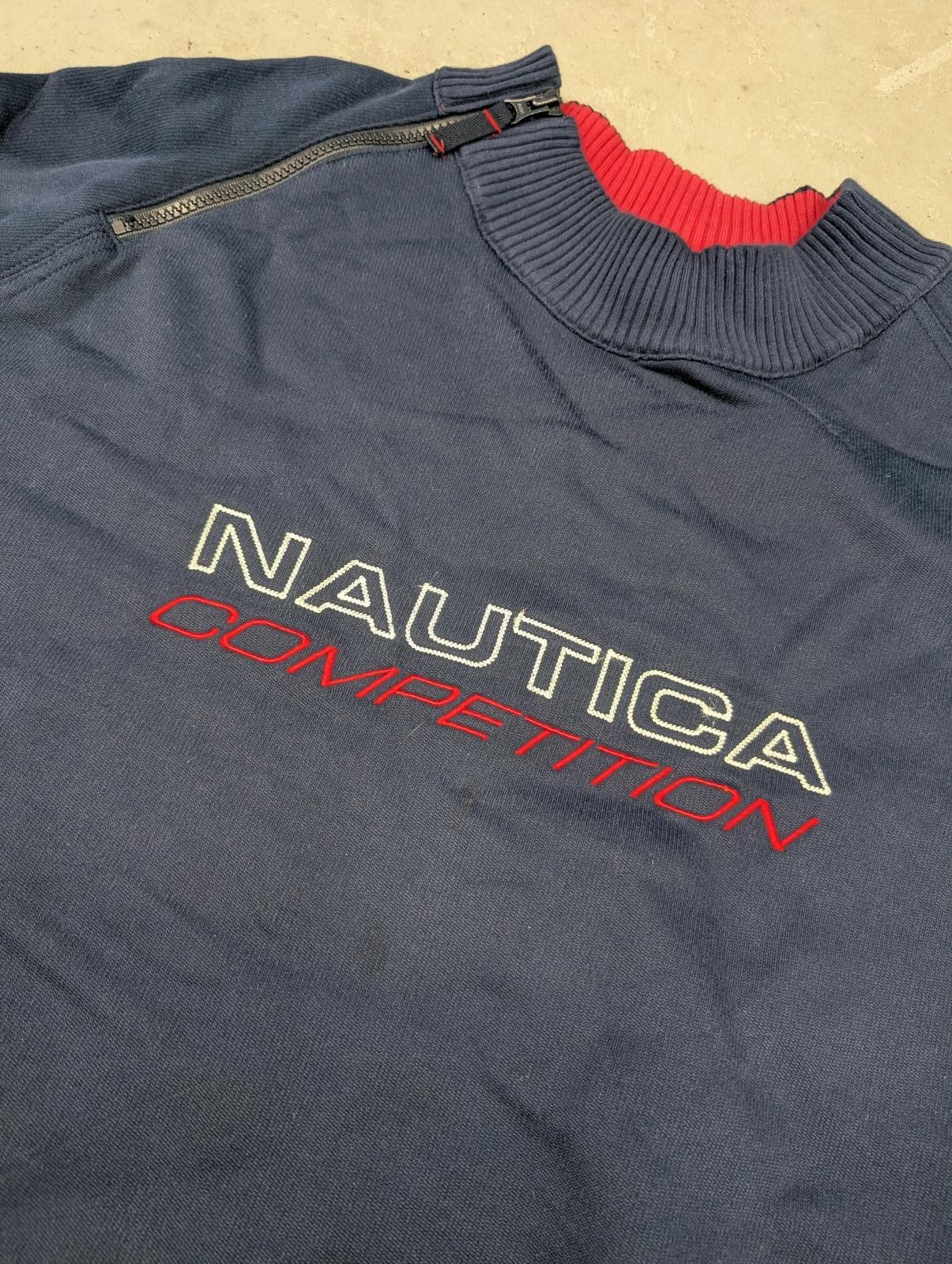 Nautica Vintage 90s Nautica Competition XXL Blue Made in USA Sweater Size US XXL / EU 58 / 5 - 2 Thumbnail