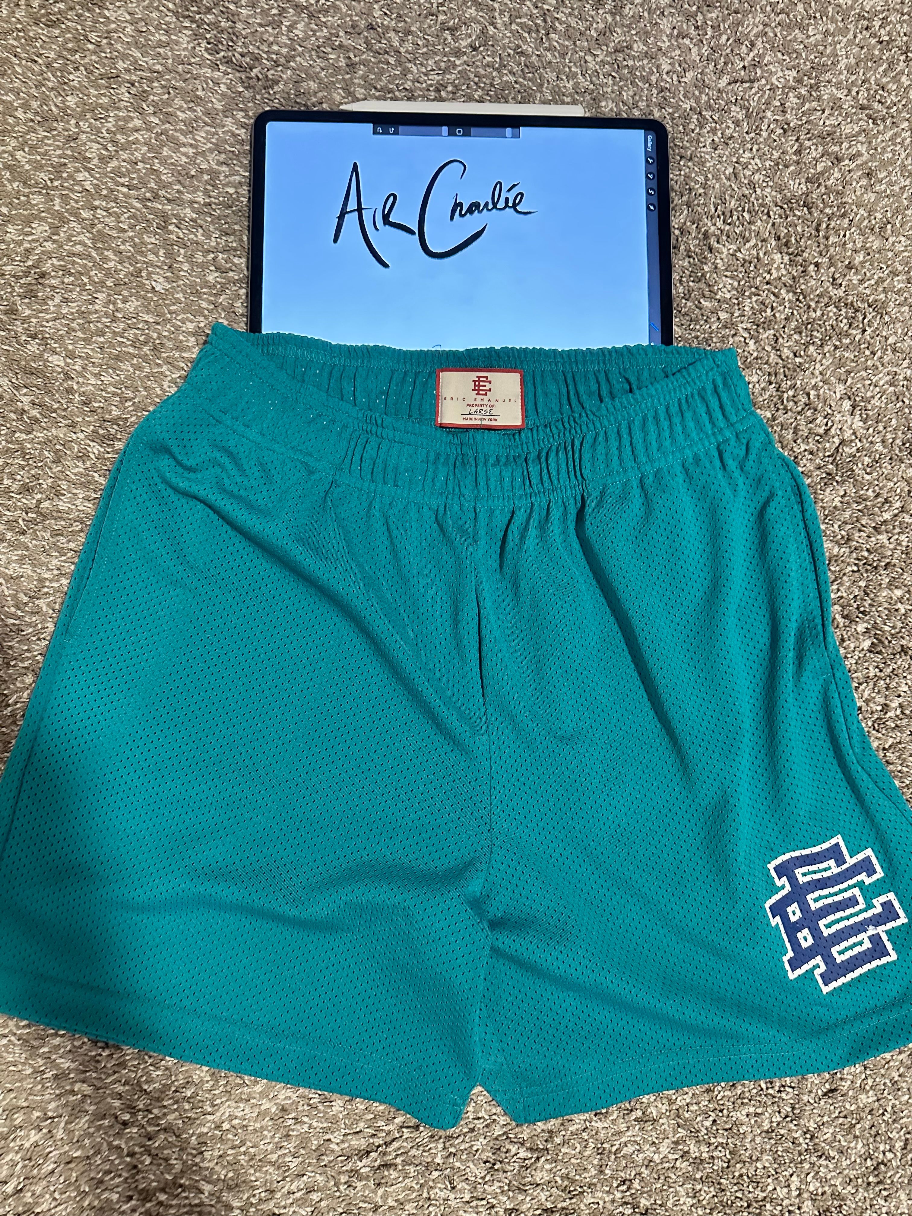 Pre-owned Eric Emanuel 100% Authentic Ee  Shorts Size Large In Teal
