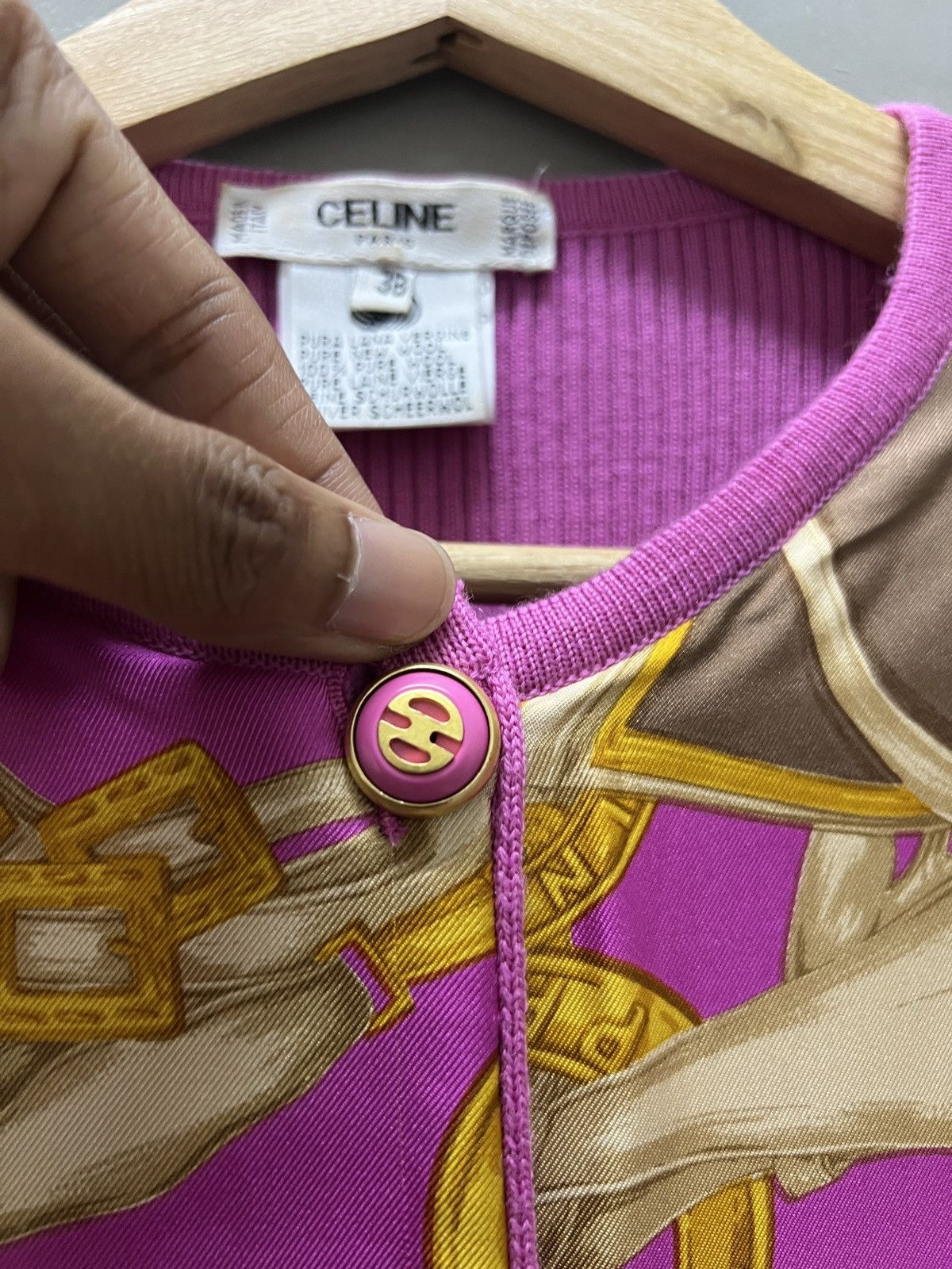Celine Authentic Celine Chains Silk Shirt Size US XS / EU 42 / 0 - 6 Thumbnail