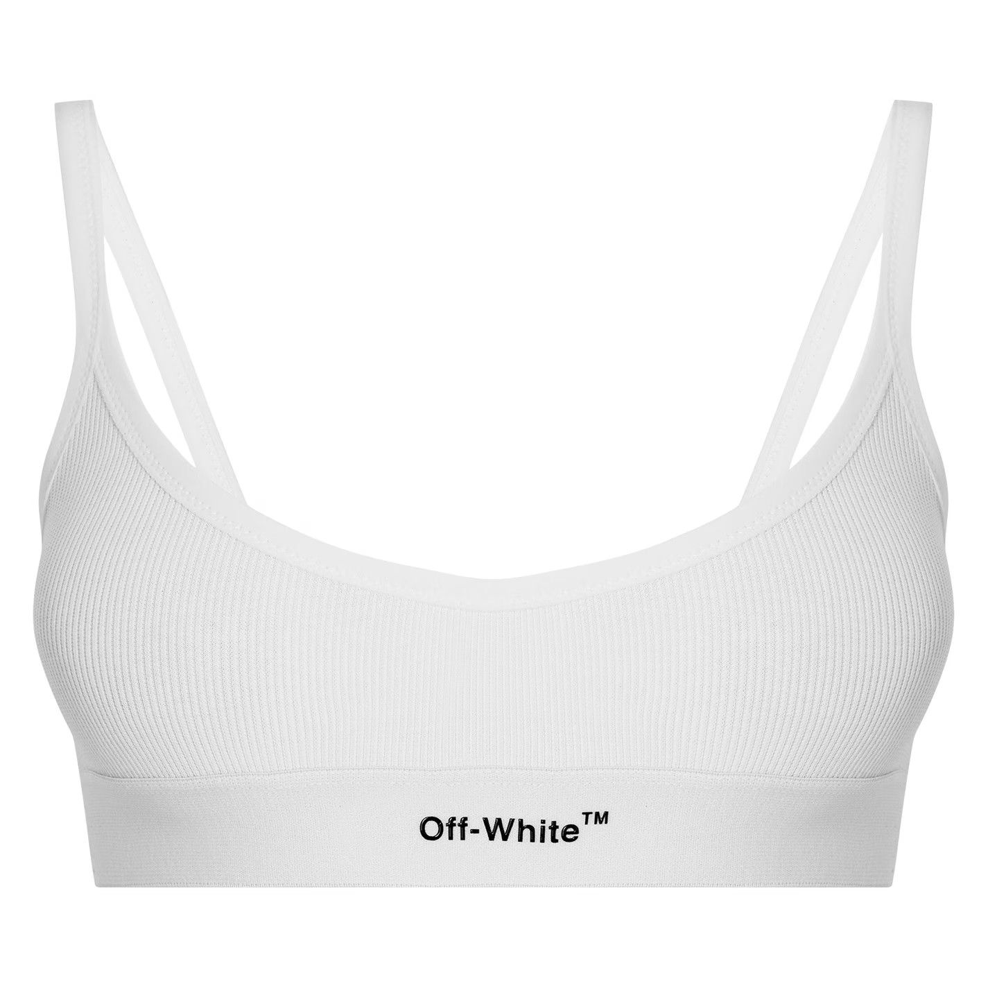 Off-White o1g2r1mq0225 Size: M / Helvetica Logo Basic Rib Bra in White Size ONE SIZE - 1 Thumbnail