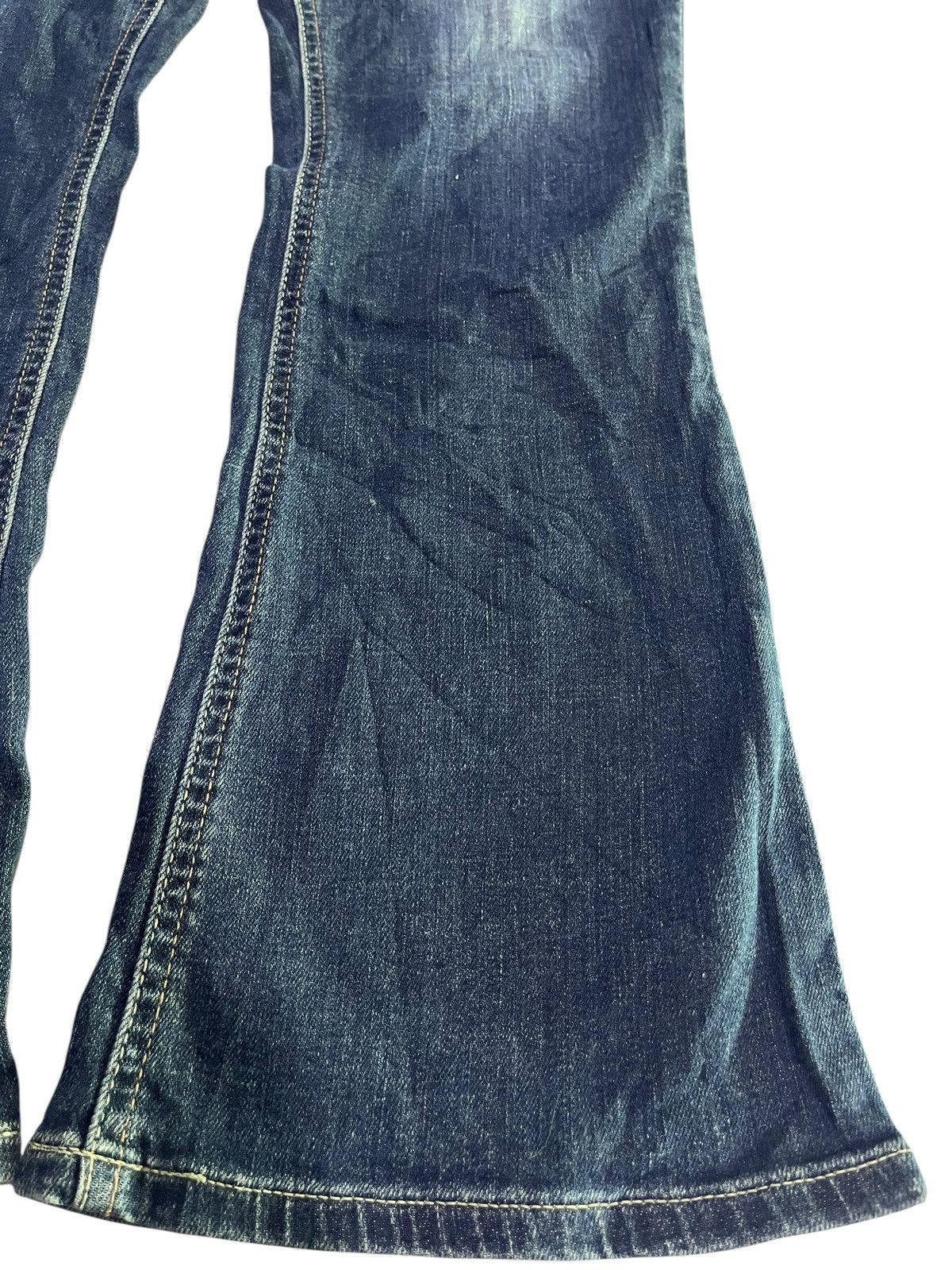 Japanese Brand 🇯🇵 FLARE Y2K C SEVENTEEN DENIM JEANS Size US 35 - 7 Thumbnail