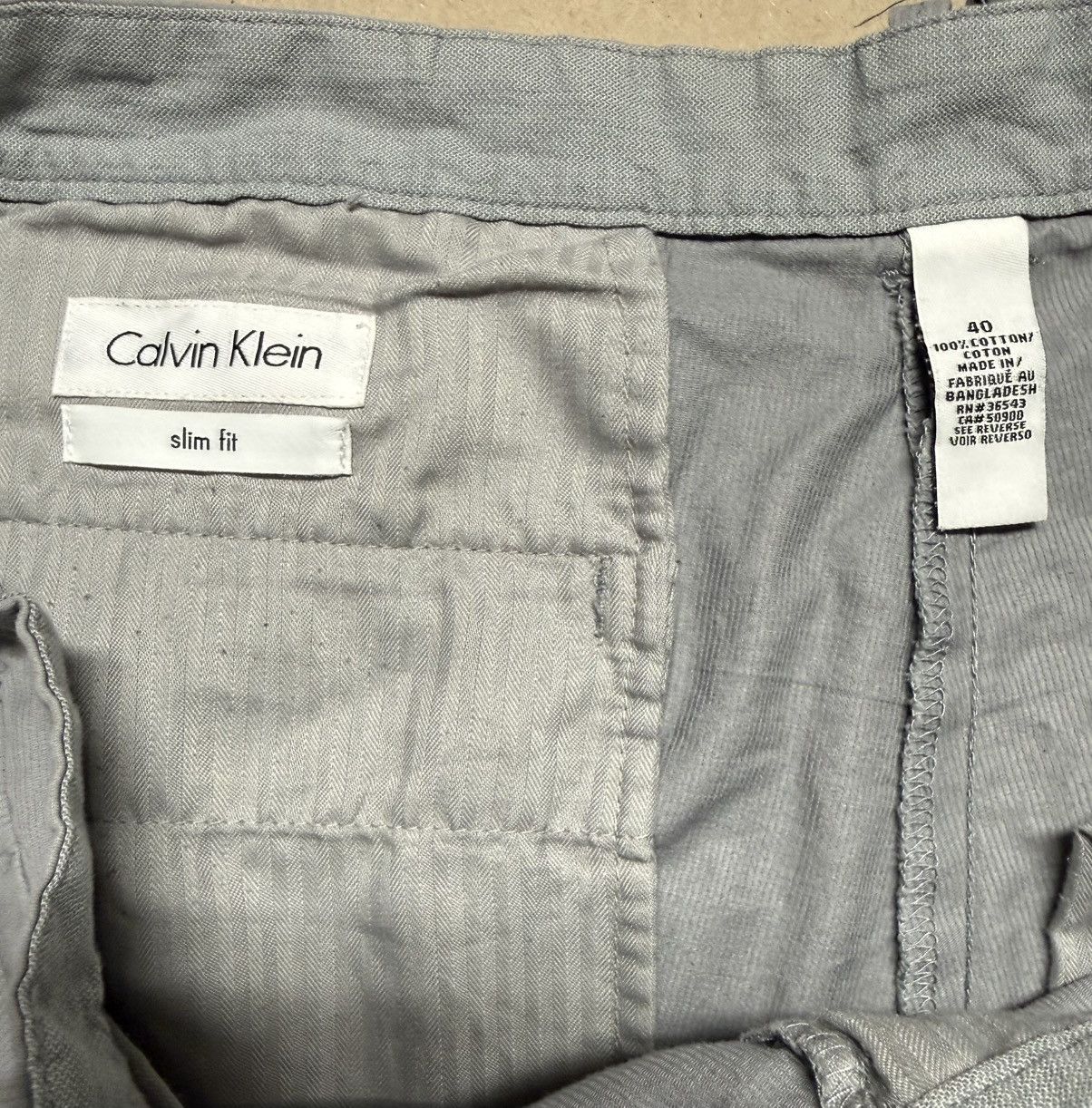 Calvin Klein Calvin Klein Shorts Mens 38 Grey Chino Pocket Casual Vintage Size US 38 / EU 54 - 3 Thumbnail