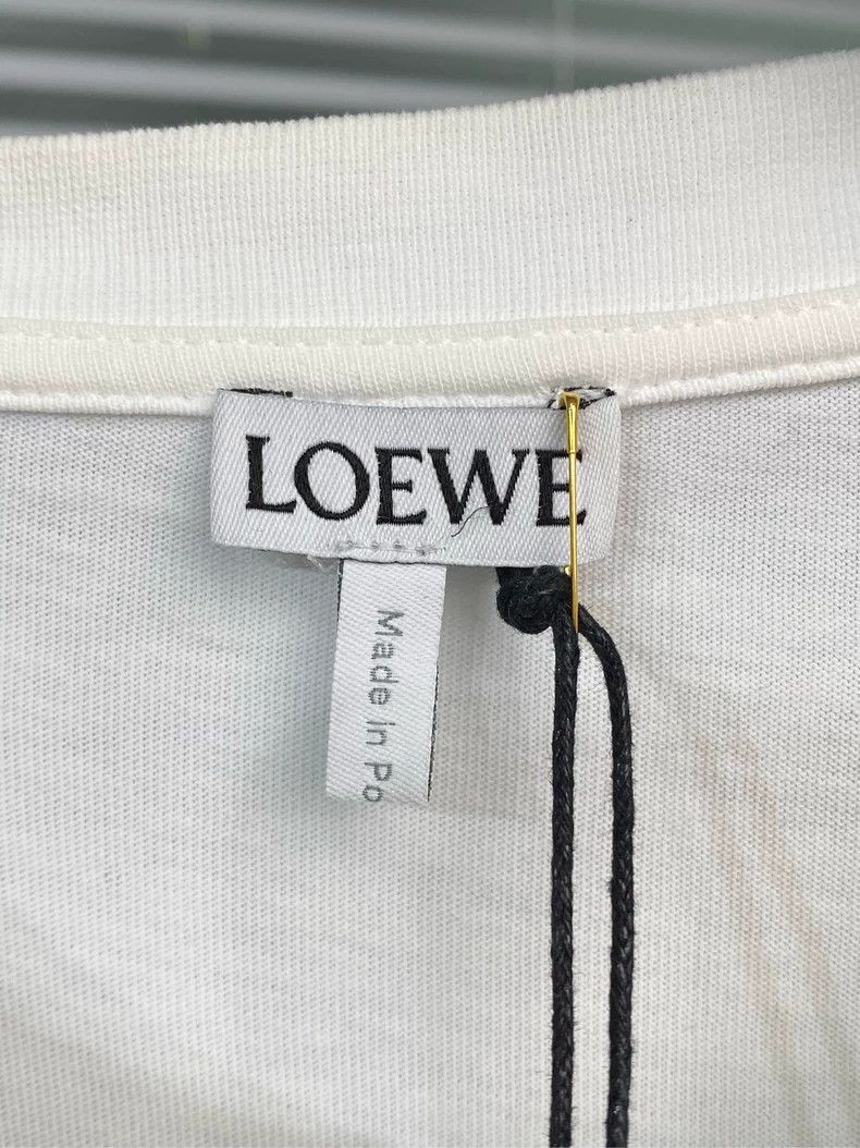 Loewe LOEWE Short sleeve T-shirt with embroidered logo in white Size S / US 4 / IT 40 - 3 Thumbnail
