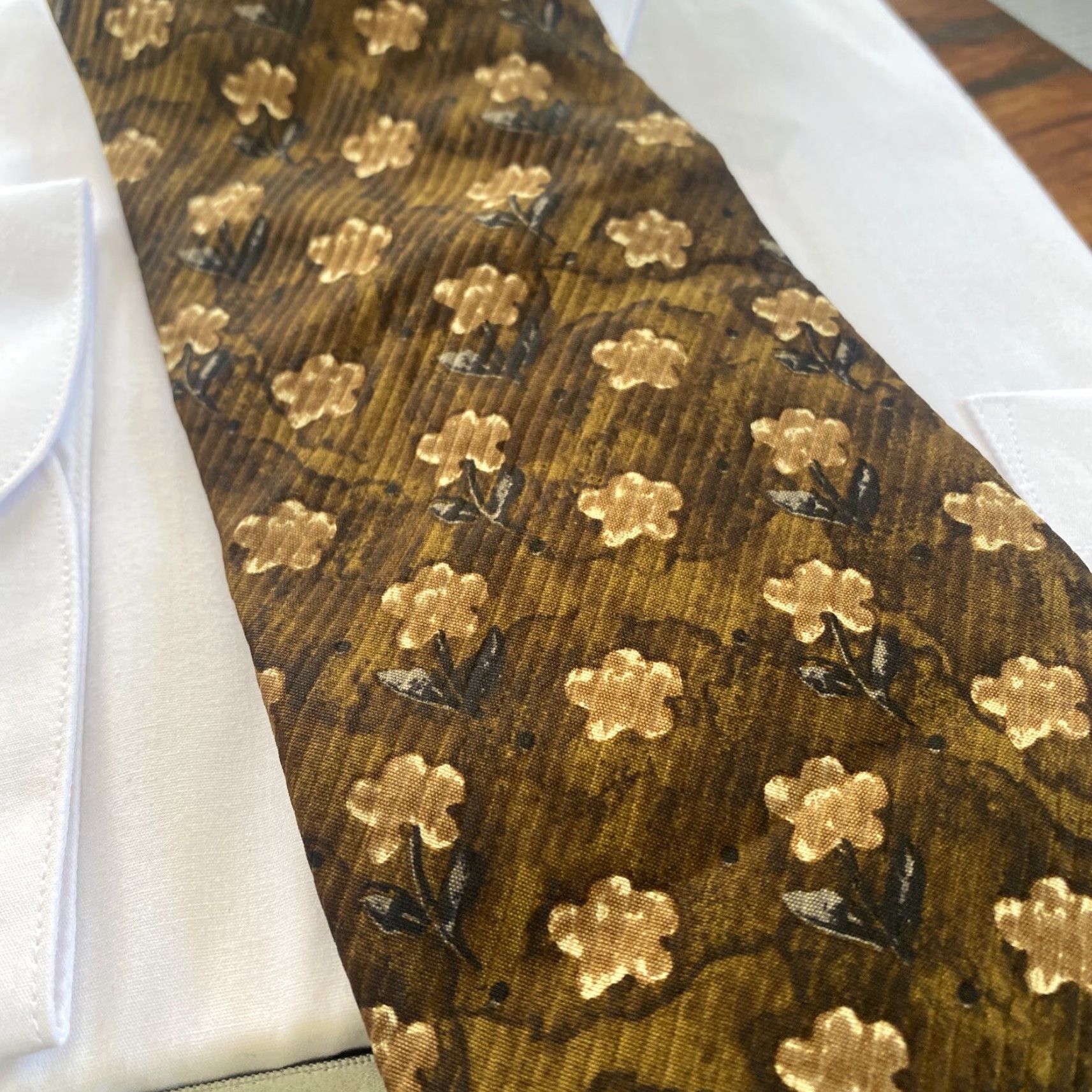 Ermenegildo Zegna Ermenegildo Zegna Beautiful brown floral silk tie Size ONE SIZE - 3 Thumbnail