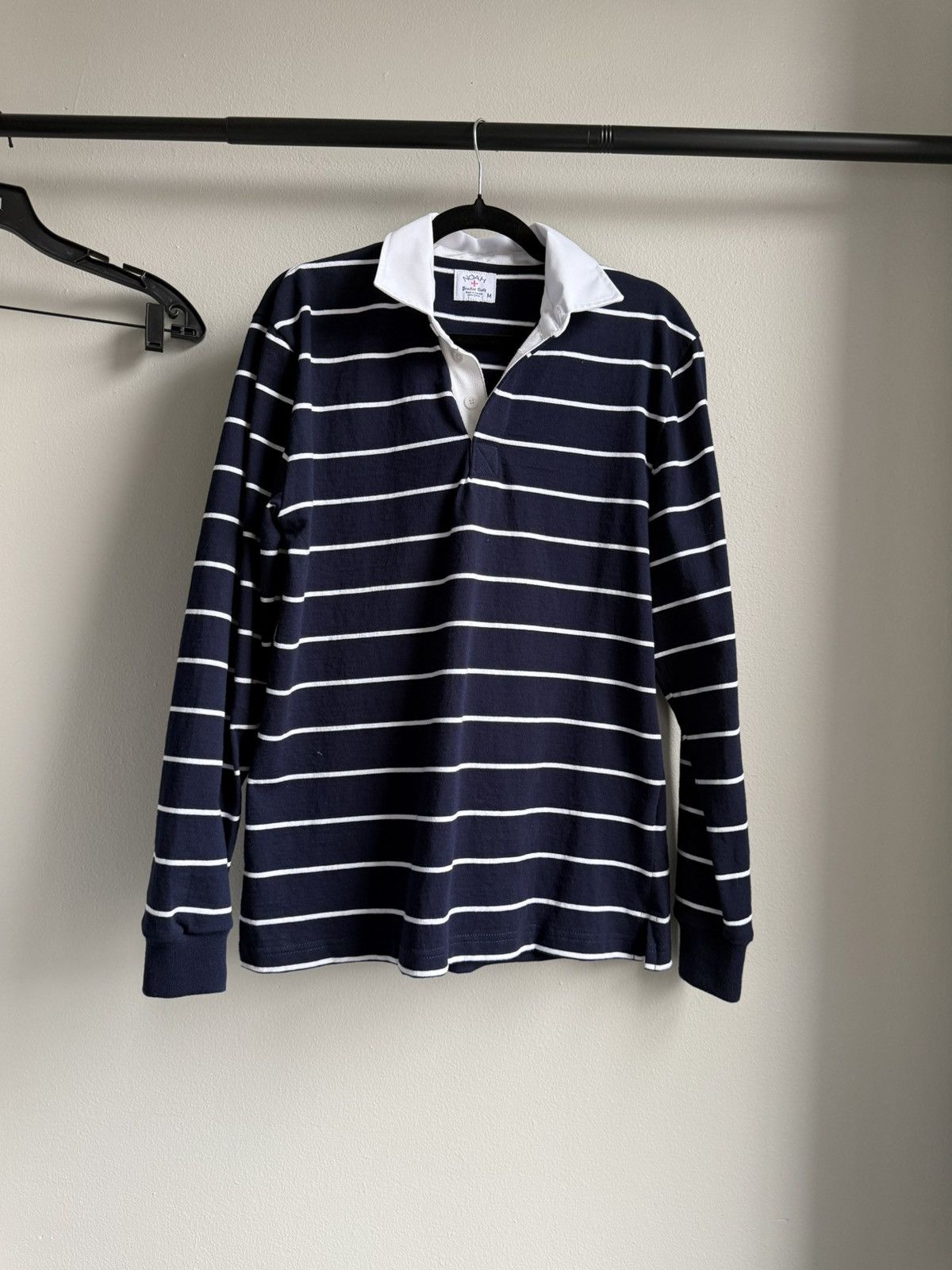 Noah Noah Navy Striped Polo Size US M / EU 48-50 / 2 - 1 Thumbnail