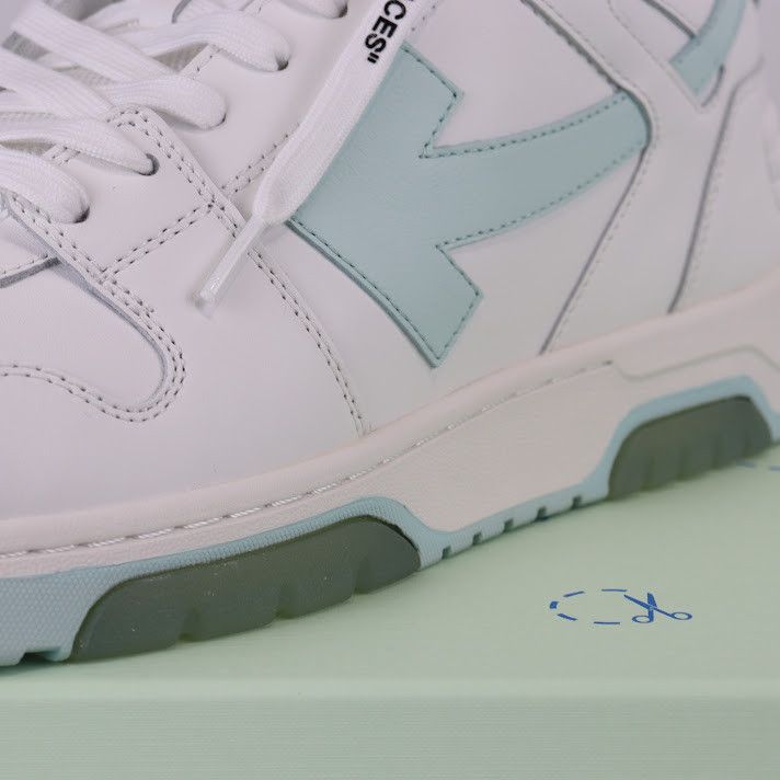 Off-White Q:3 / Out of Office Calf Leather Sneakers in White Mint Size US 13 / EU 46 - 10 Thumbnail