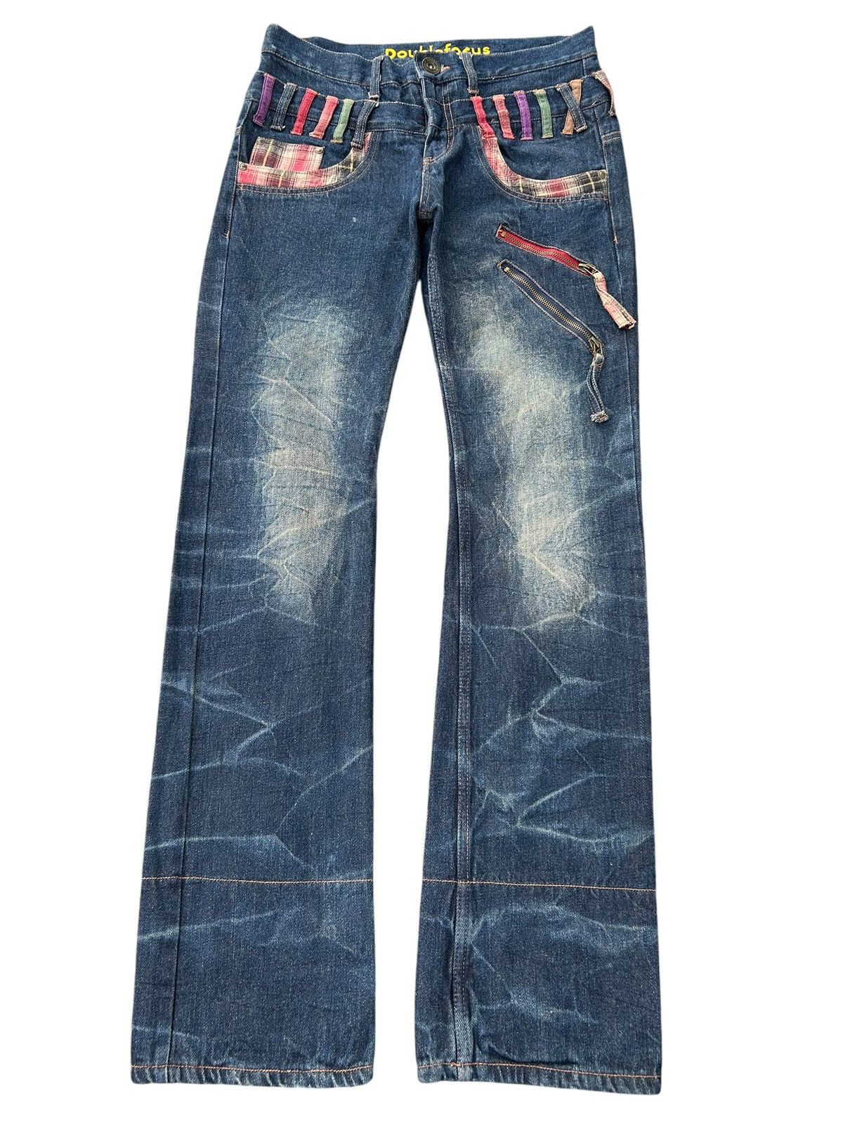 Kapital Flare Double Waist Punk Bondage Japanese Style Denim Jeans Size US 32 / EU 48 - 3 Thumbnail
