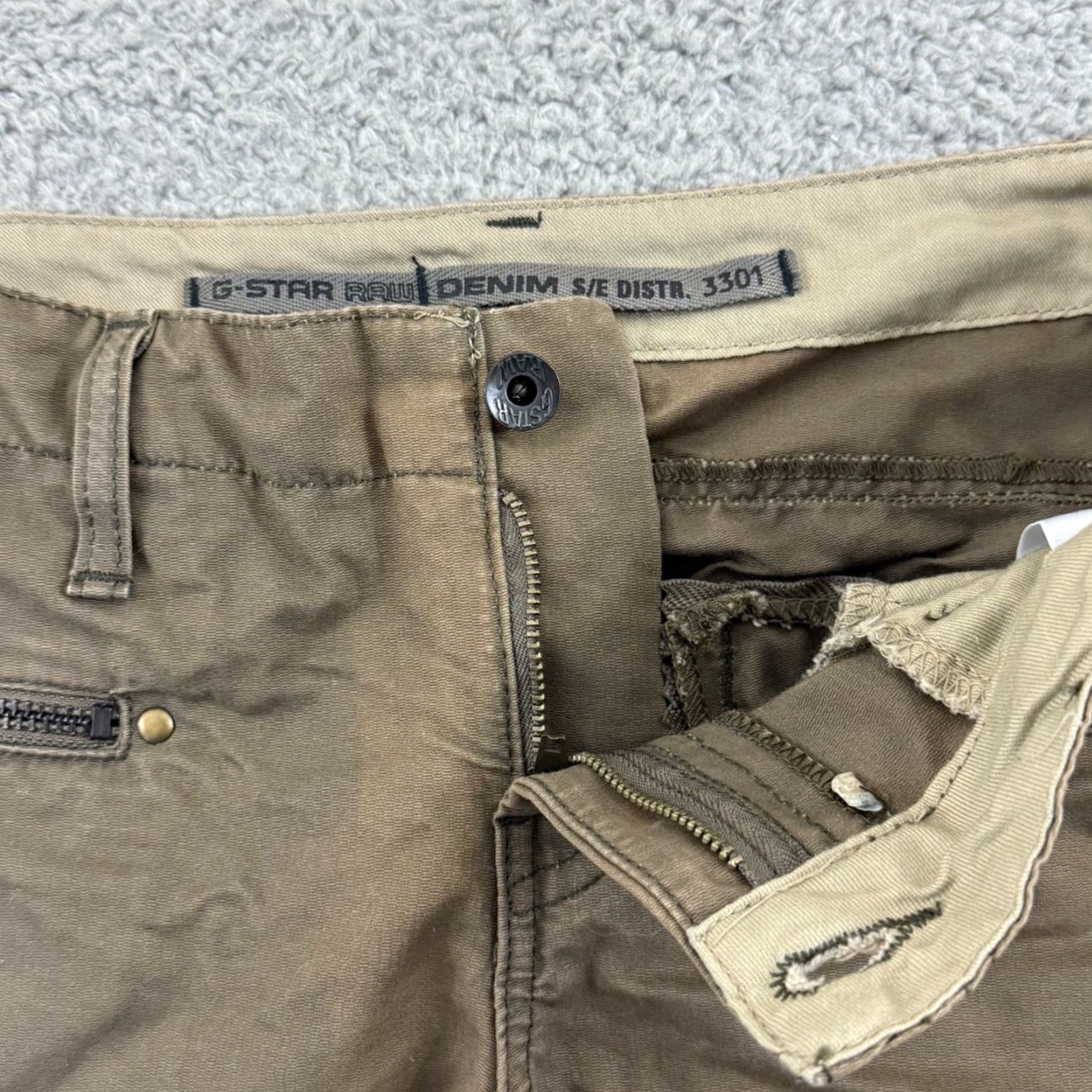G-Star G-Star Raw Pants Mens 30x32 Brown Utility 5-Pocket Ankle Zip Grunge Y2K Straight Regular Size US 30 / EU 46 - 4 Thumbnail