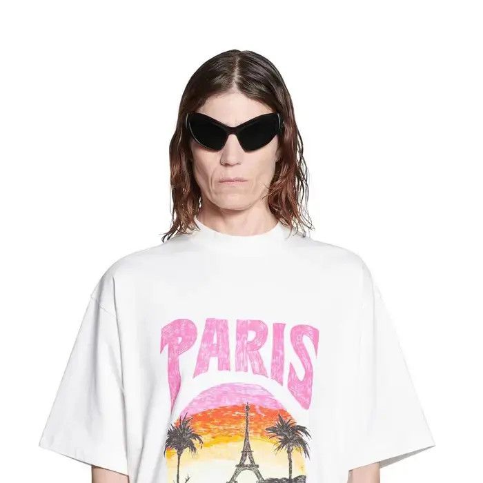Balenciaga o1la1rc1a0625 Paris Tropical T-Shirt Fitted in White Size US XL / EU 56 / 4 - 5 Thumbnail
