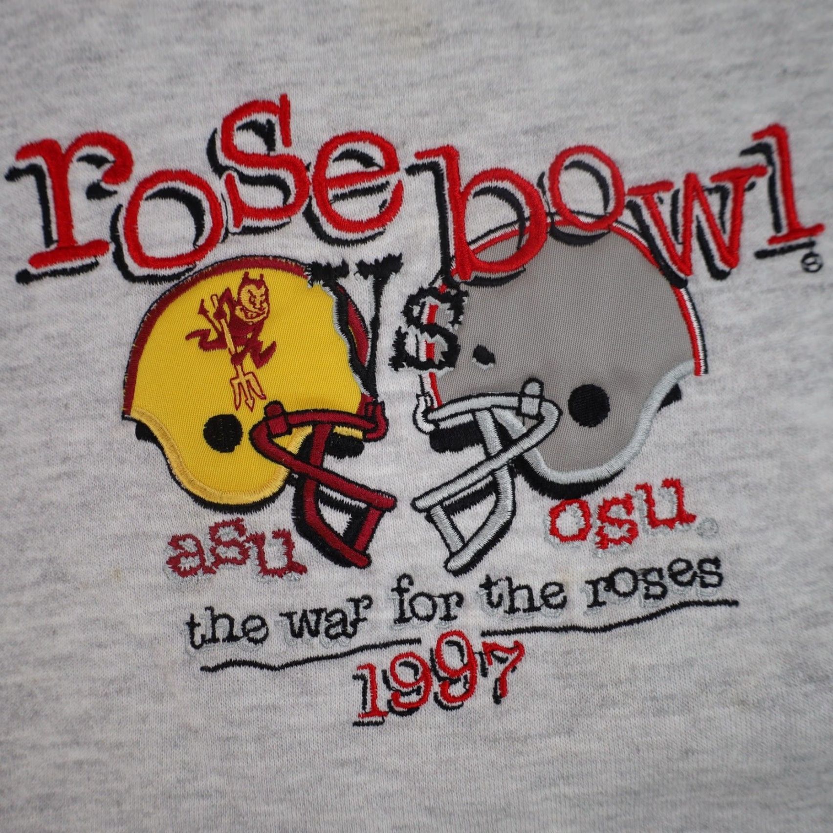 Vintage VINTAGE 1997 ASU vs OSU Rose Bowl Embroidered Sweatshirt Gray XL Mens Size US XL / EU 56 / 4 - 4 Thumbnail