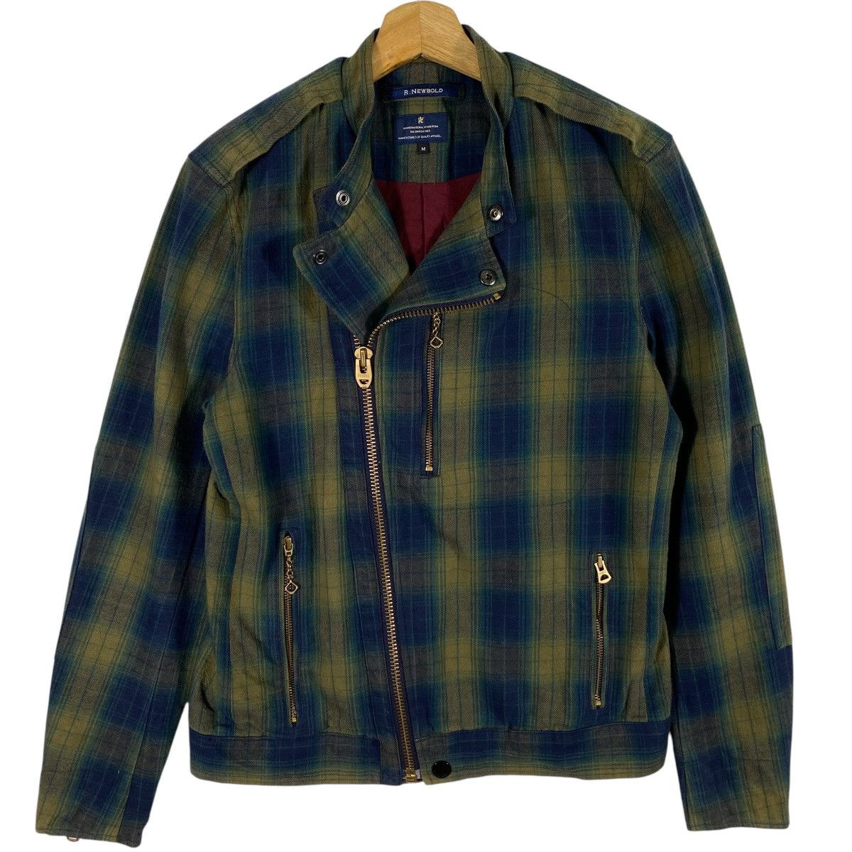 Japanese Brand × Paul Smith × R.Newbold Vintage R.Newbold Plaid Zipper Biker Jacket M Size Size US M / EU 48-50 / 2 - 7 Thumbnail