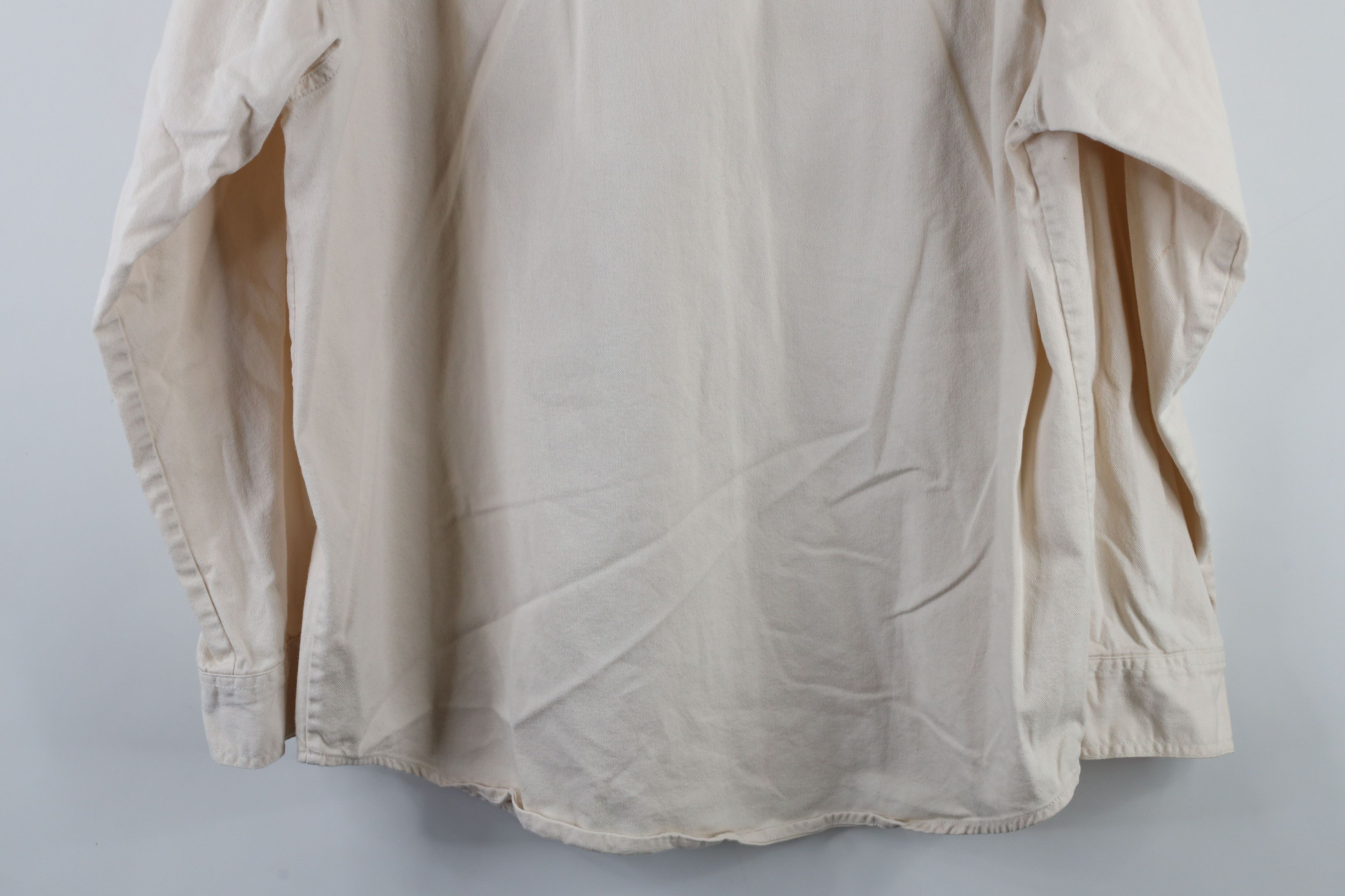 Levi's × Vintage Vintage Y2K 2003 Levis Collared Button Shirt Cream Cotton Size US M / EU 48-50 / 2 - 13 Thumbnail