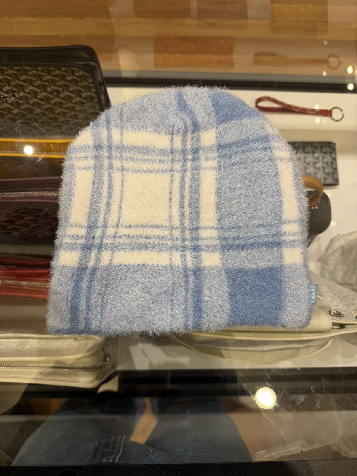 Sinclair Global Sinclair Brushed Plaid Beanie - Powder Blue Size ONE SIZE - 1 Thumbnail