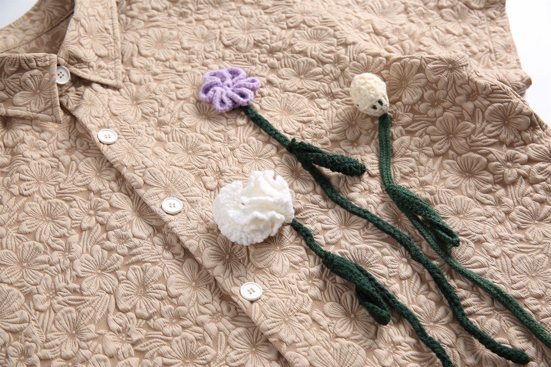 Japanese Brand × Vintage Japanese retro loose flower embroidered shirt Size US M / EU 48-50 / 2 - 4 Thumbnail