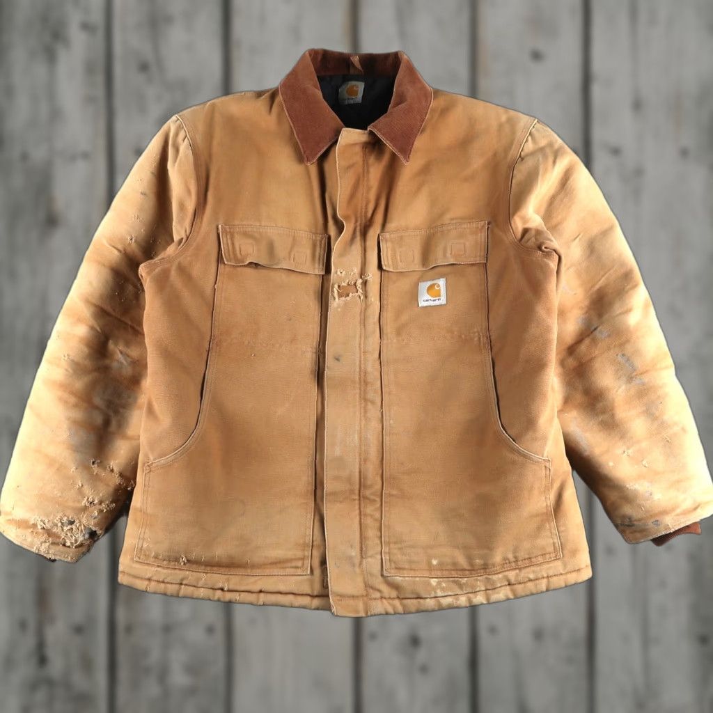 Carhartt VINTAGE Carhartt Jacket Men L/XL Brown Arctic Quilt Lined Chore Coat Size US L / EU 52-54 / 3 - 1 Thumbnail