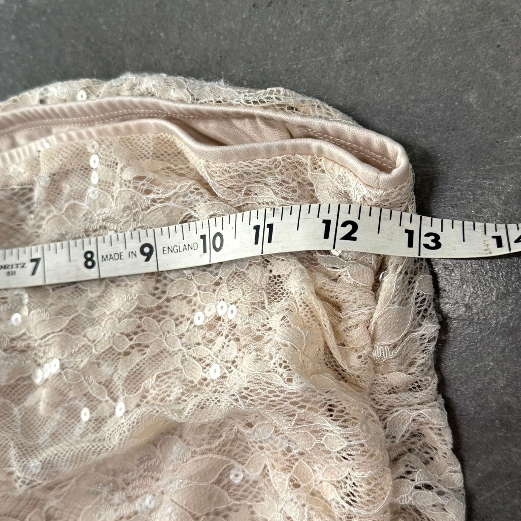 Vintage VINTAGE Y2K Cream White Tube Top Women's Small Cinch Side Full Sequin Mcbling Size S / US 4 / IT 40 - 3 Thumbnail