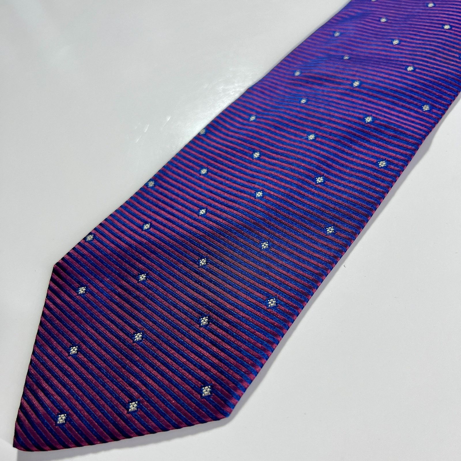 Valentino Valentino Cravatte Tie Made In Italy Red Blue Silk Necktie Size ONE SIZE - 6 Thumbnail