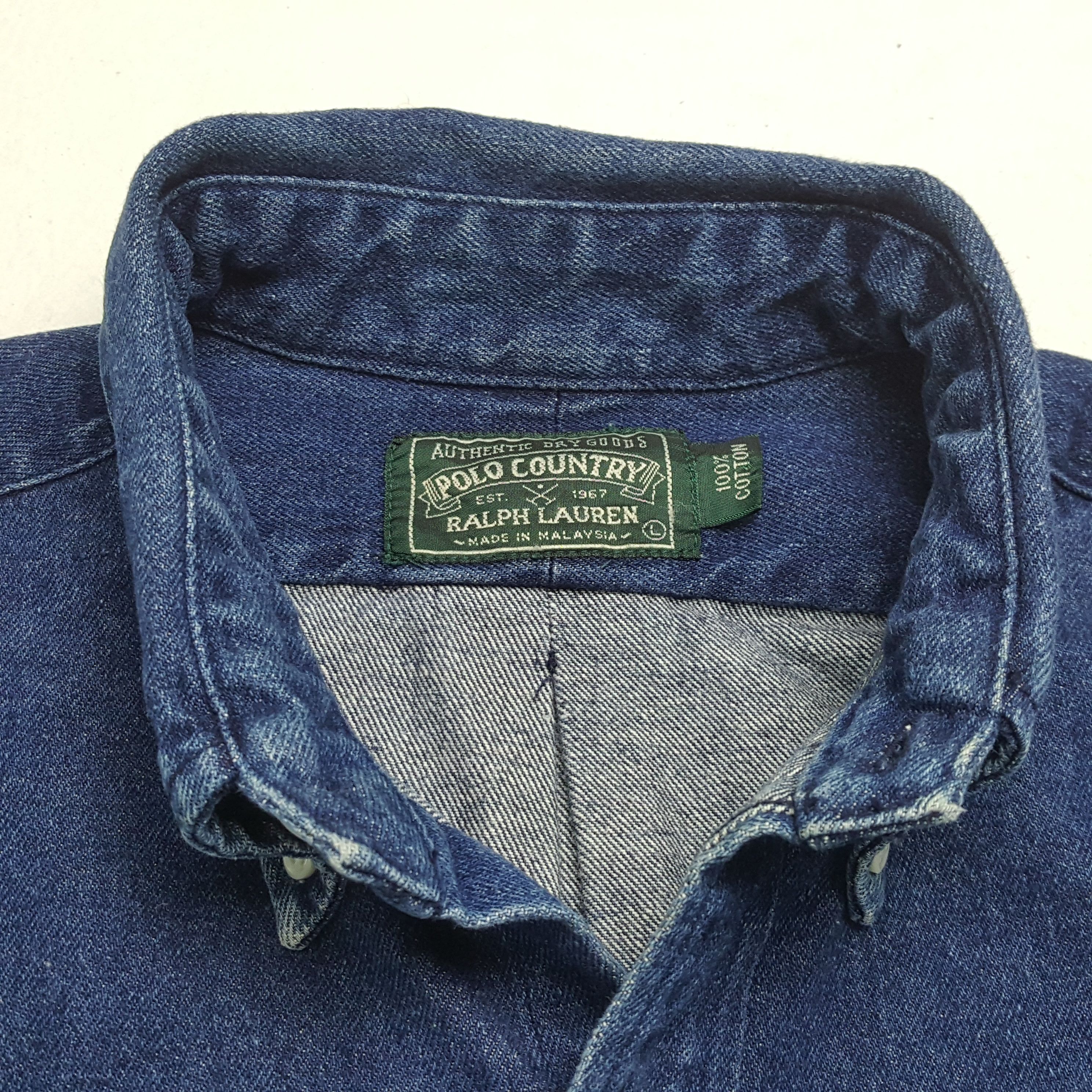 Polo Ralph Lauren × Ralph Lauren × Vintage Vintage POLO by RALPH LAUREN Fashion Brand Denim Shirts Size US L / EU 52-54 / 3 - 9 Thumbnail
