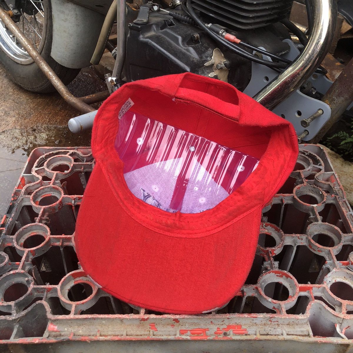 Vintage 🔥RARE🔥 Vintage Harley Davidson Girl Spell Out Flame Hat Size ONE SIZE - 8 Thumbnail