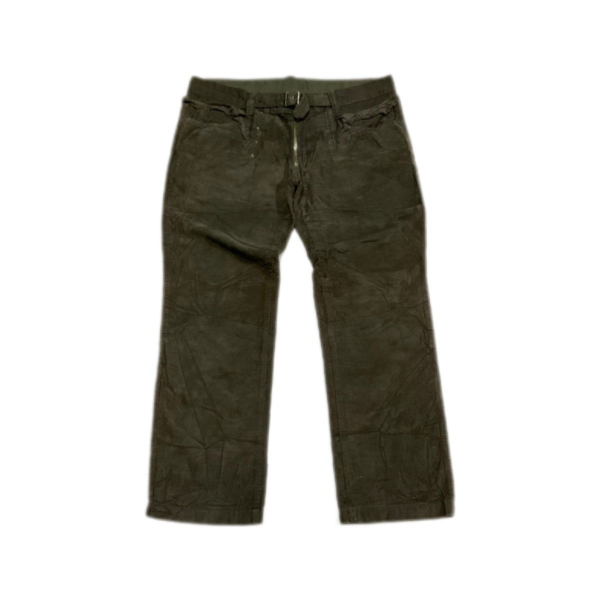 Dolce & Gabbana 🔥Y2K Archived D&G Frayed Corduroy Rebuild Pants Rivet Belt Size US 38 / EU 54 - 3 Thumbnail