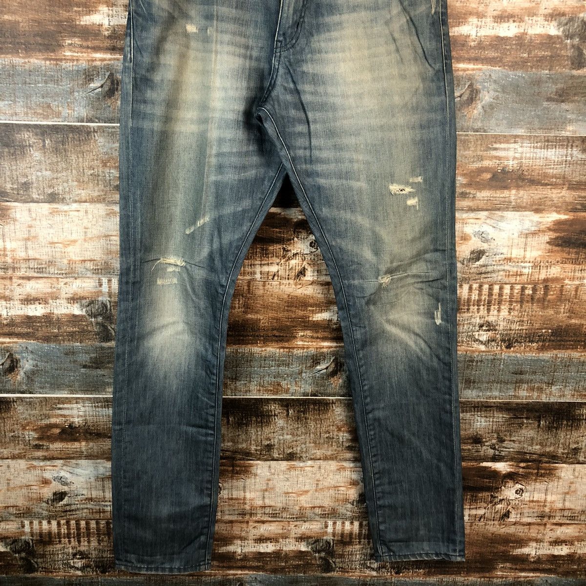 Uniqlo DL Uniqlo Jeans Dark Blue Distressed Denim Pants #C159 Size US 32 / EU 48 - 3 Thumbnail