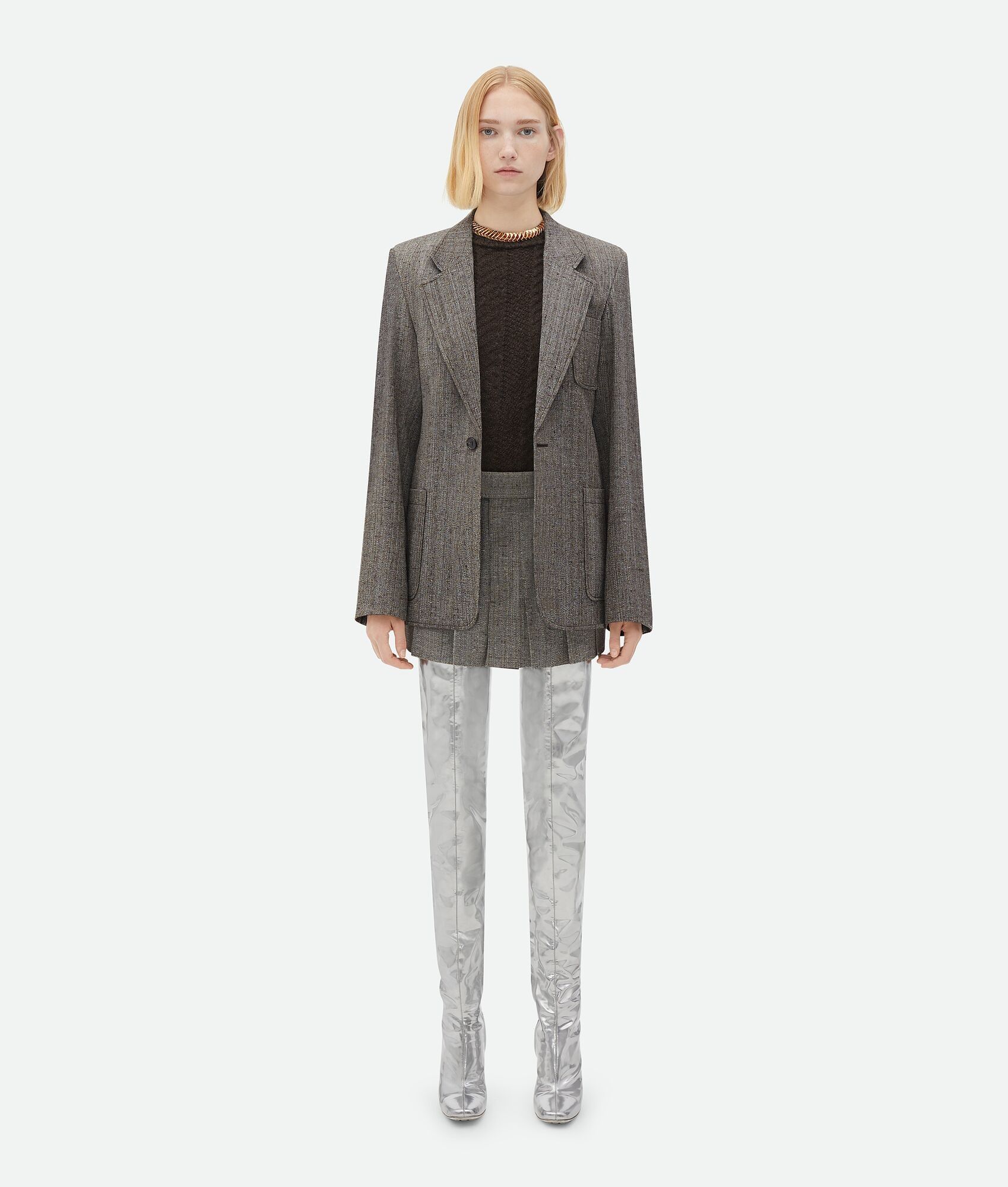 Bottega Veneta o1bcso1str0225 Viscose And Silk Jacket in Brown Size XS / US 0-2 / IT 36-38 - 1 Thumbnail